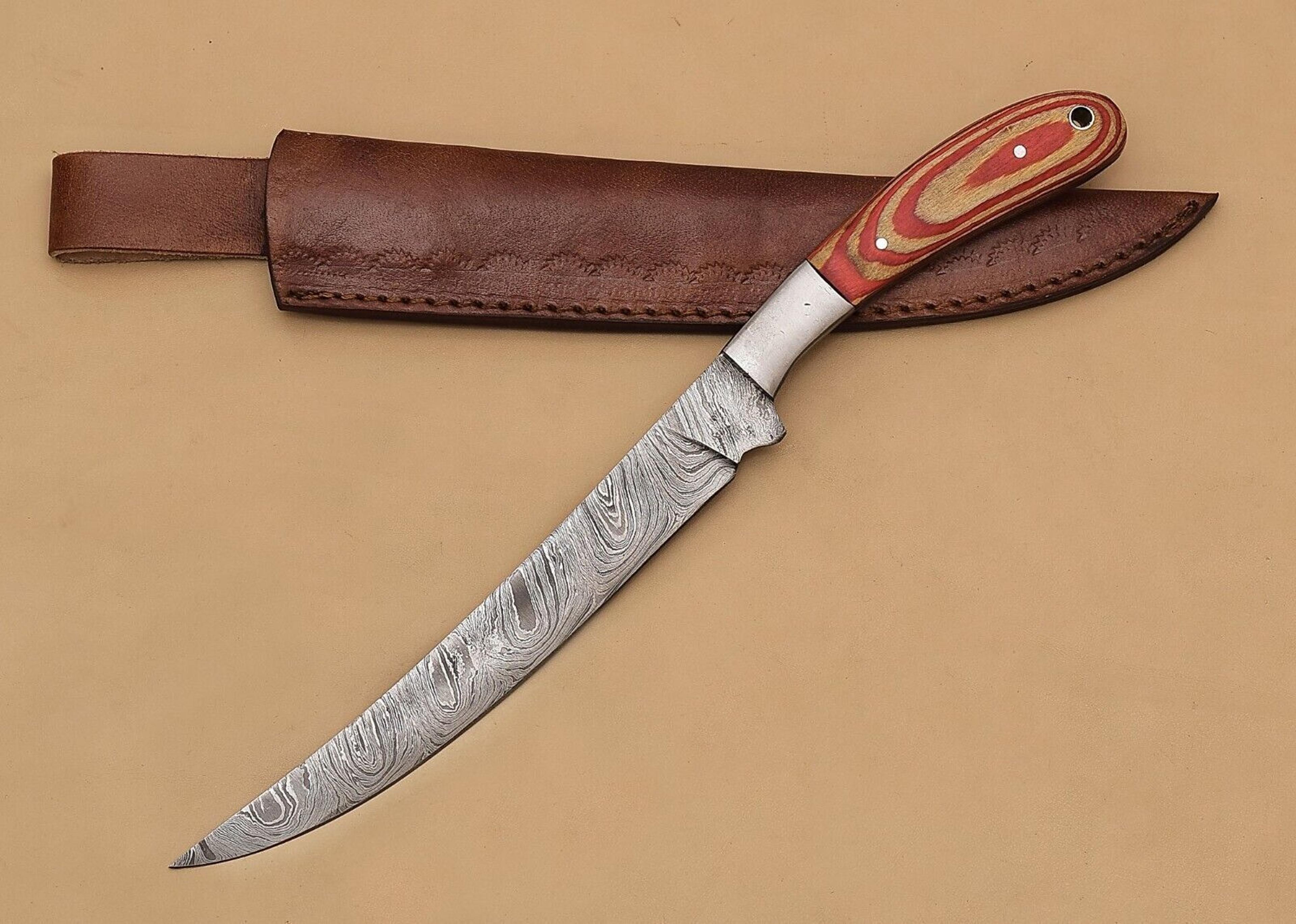 vintage craft damascus chef fillet knife – hand-forged blade for true artisans