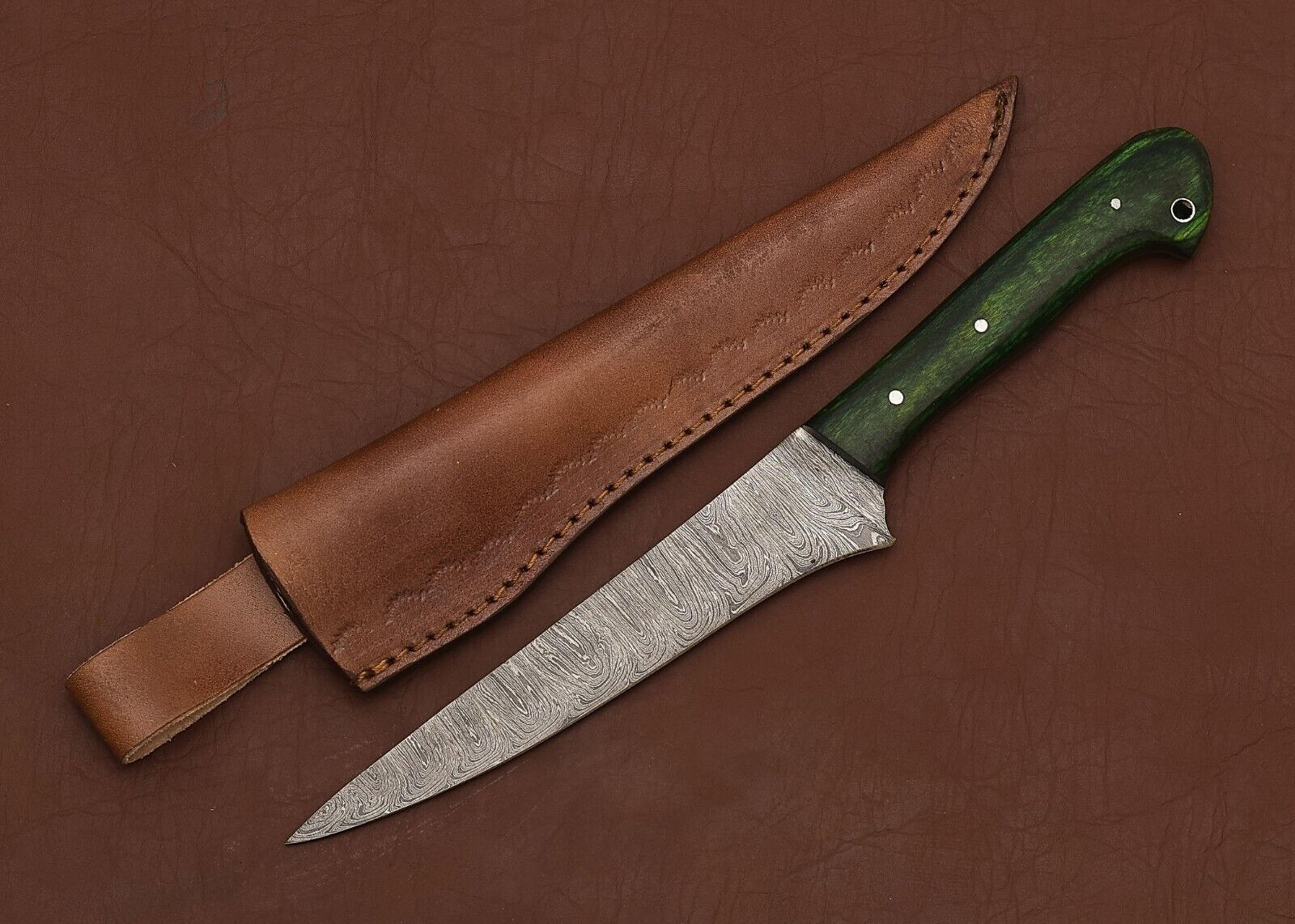professional damascus steel fillet knife – hand-forged for precision & durability