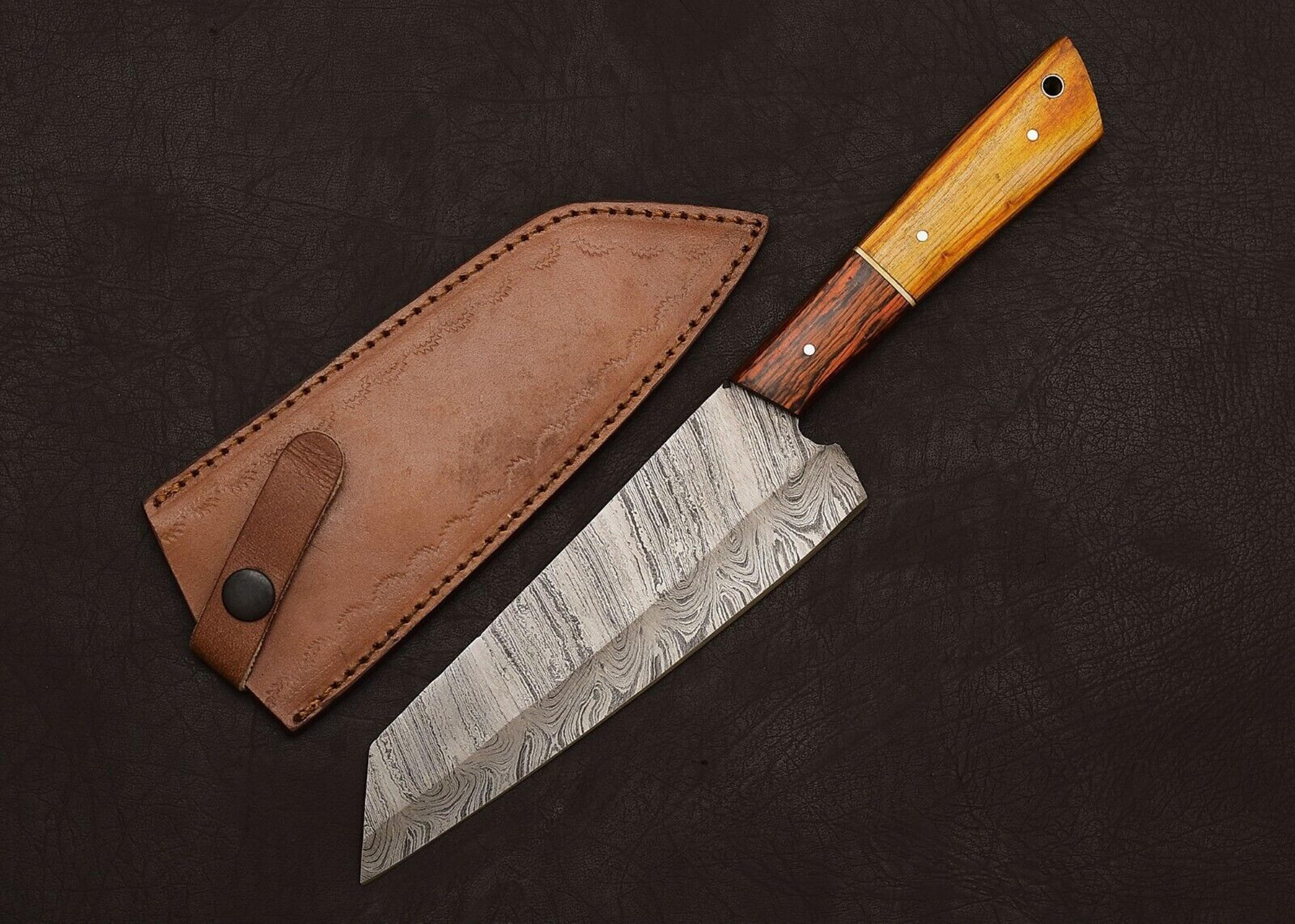handcrafted damascus steel knife – perfect for kitchen, hunting & survival