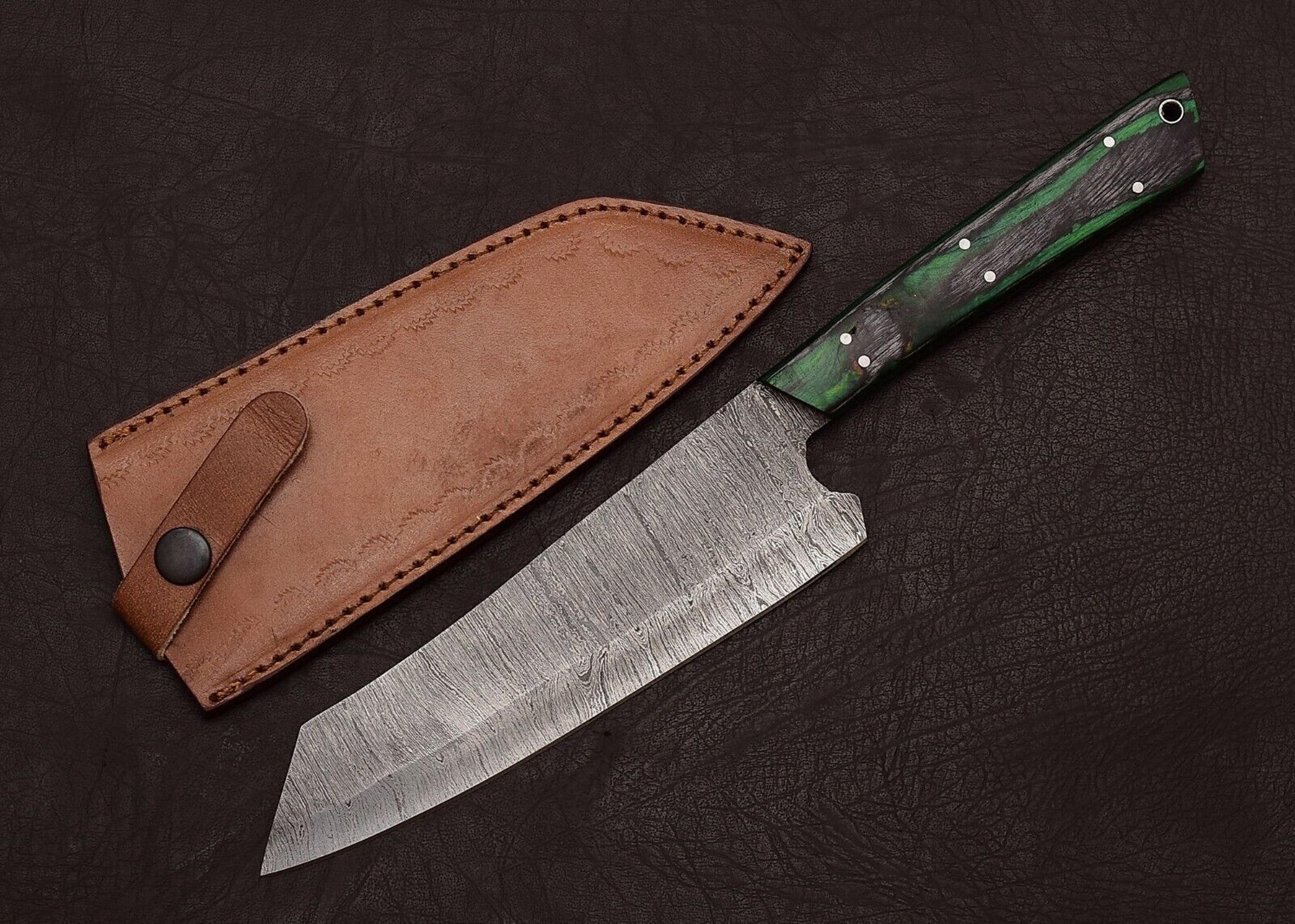 damascus steel master chef knife – 13" handmade fillet blade with wood grip