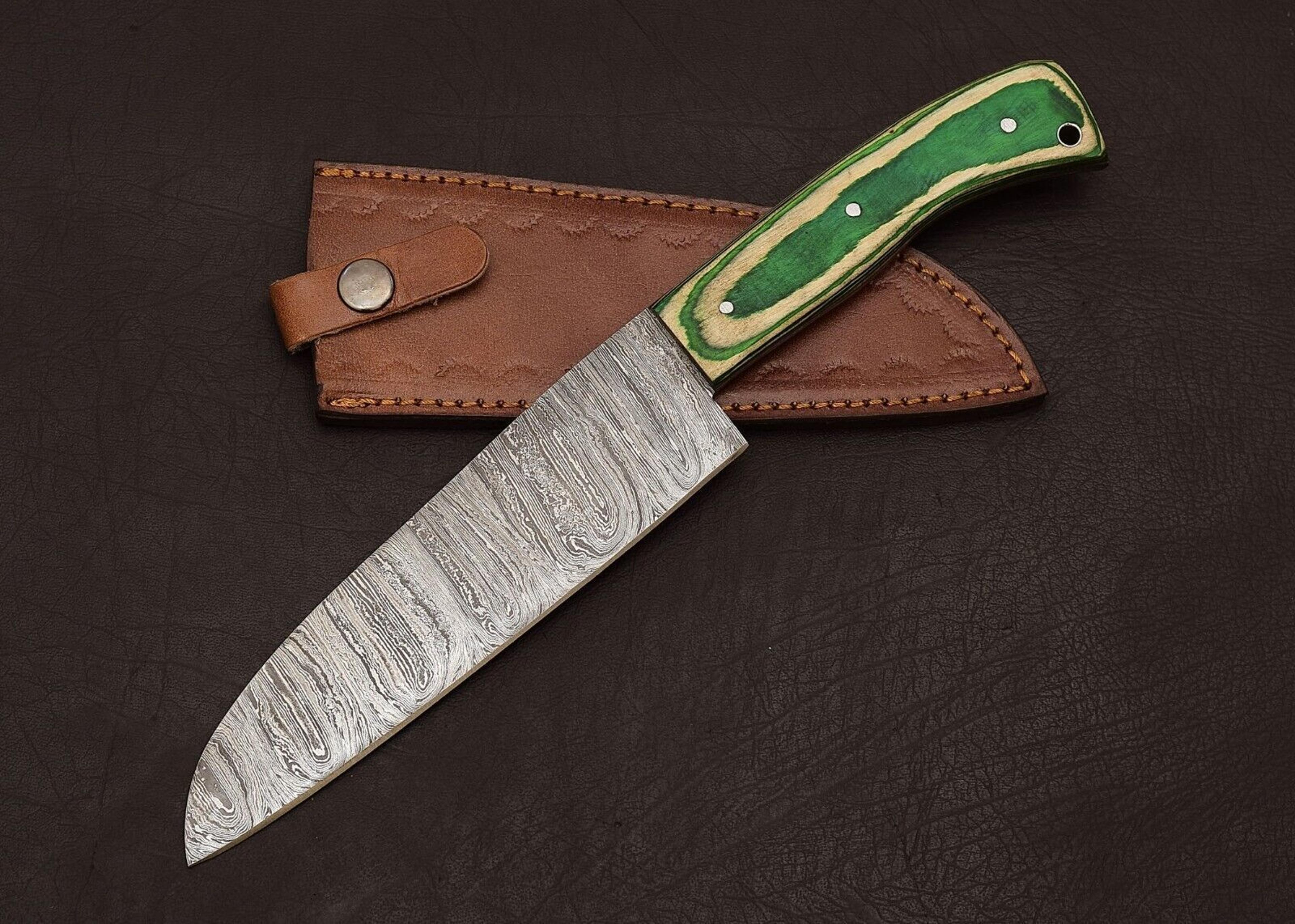 damascus steel kitchen fillet knife – 13" handcrafted blade for outdoor & indoor use
