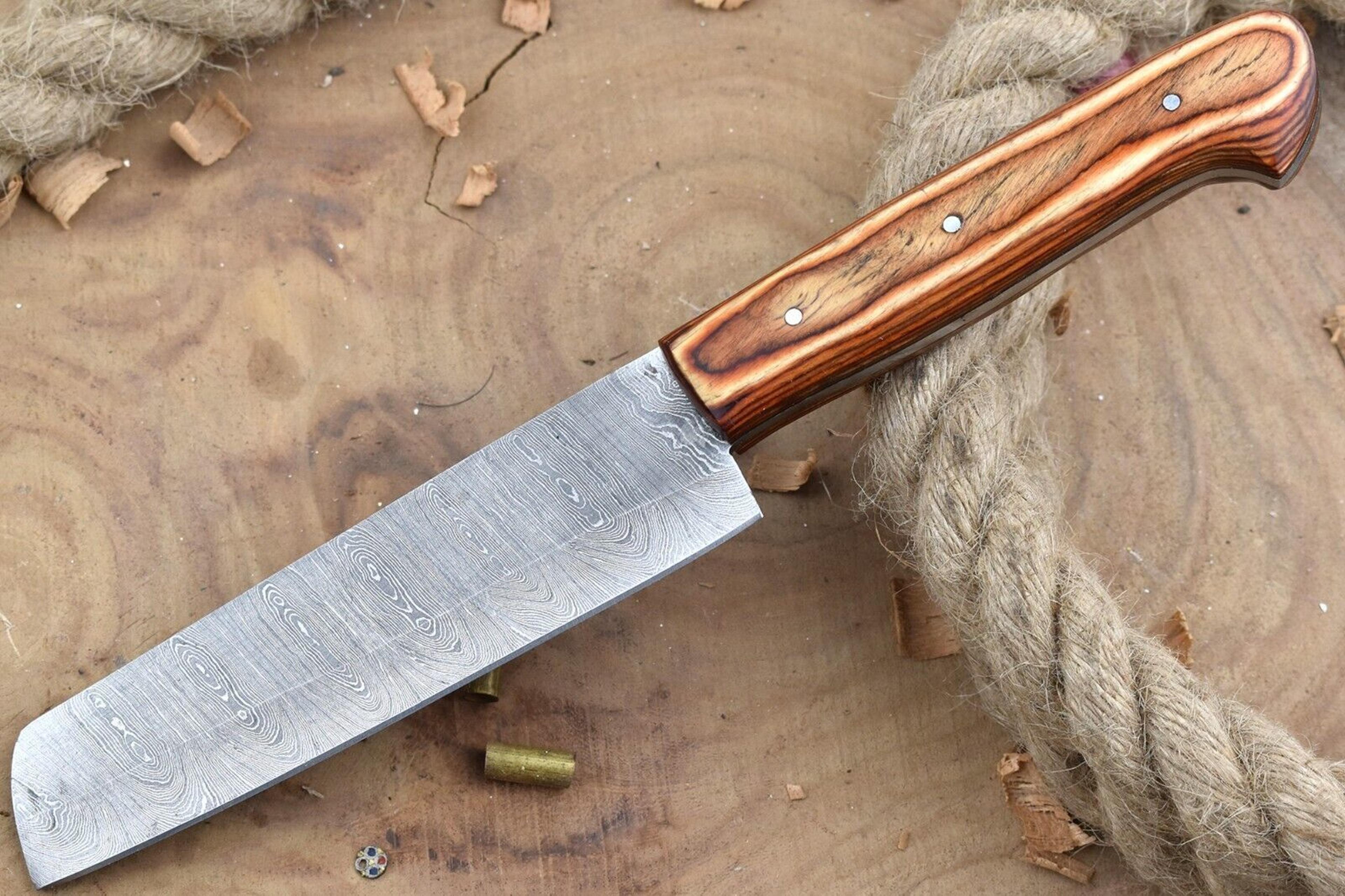 custom handmade damascus steel kitchen chef knife with resin thappa handle