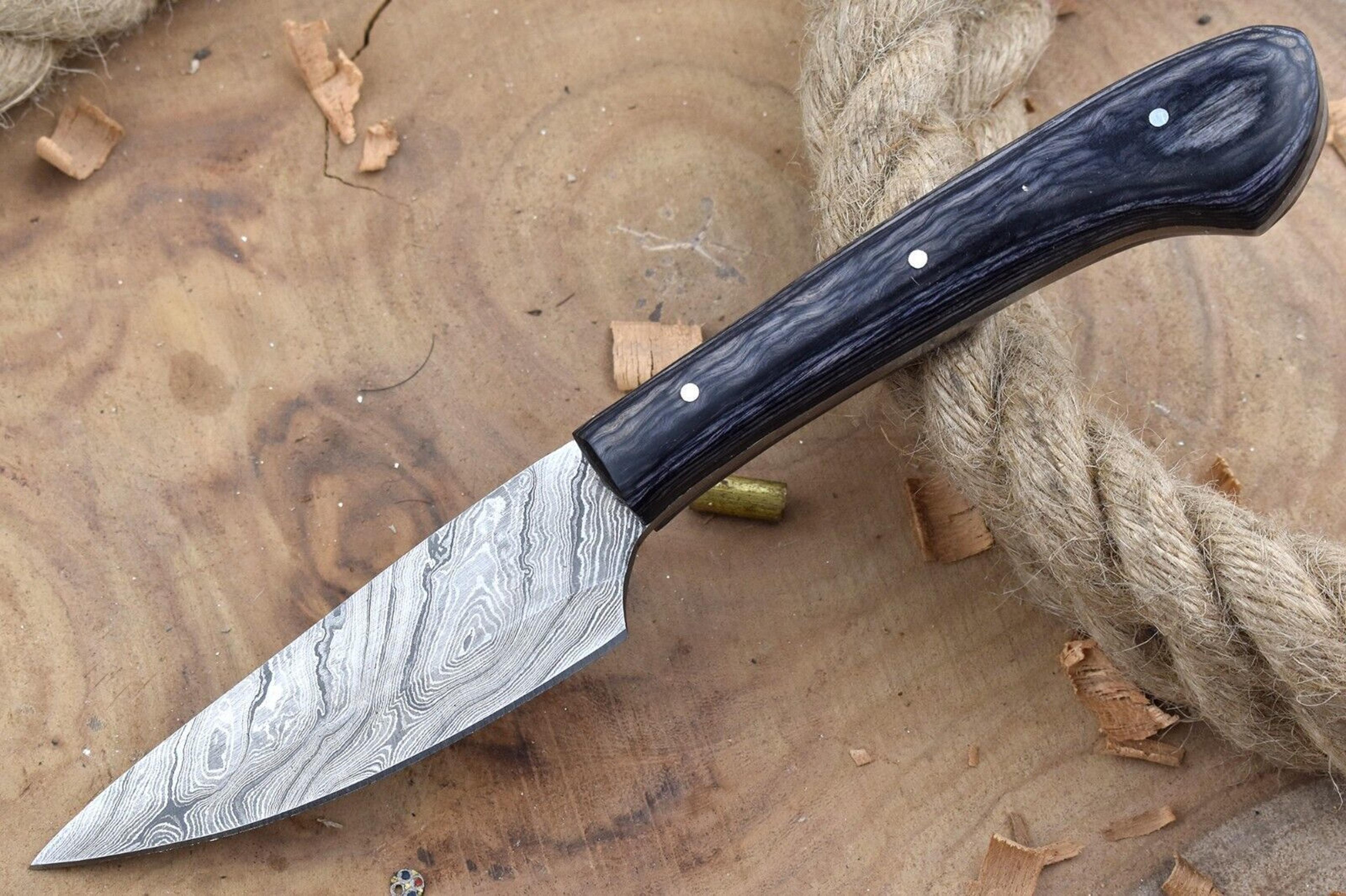 handmade damascus steel kitchen chef knife with black resin handle