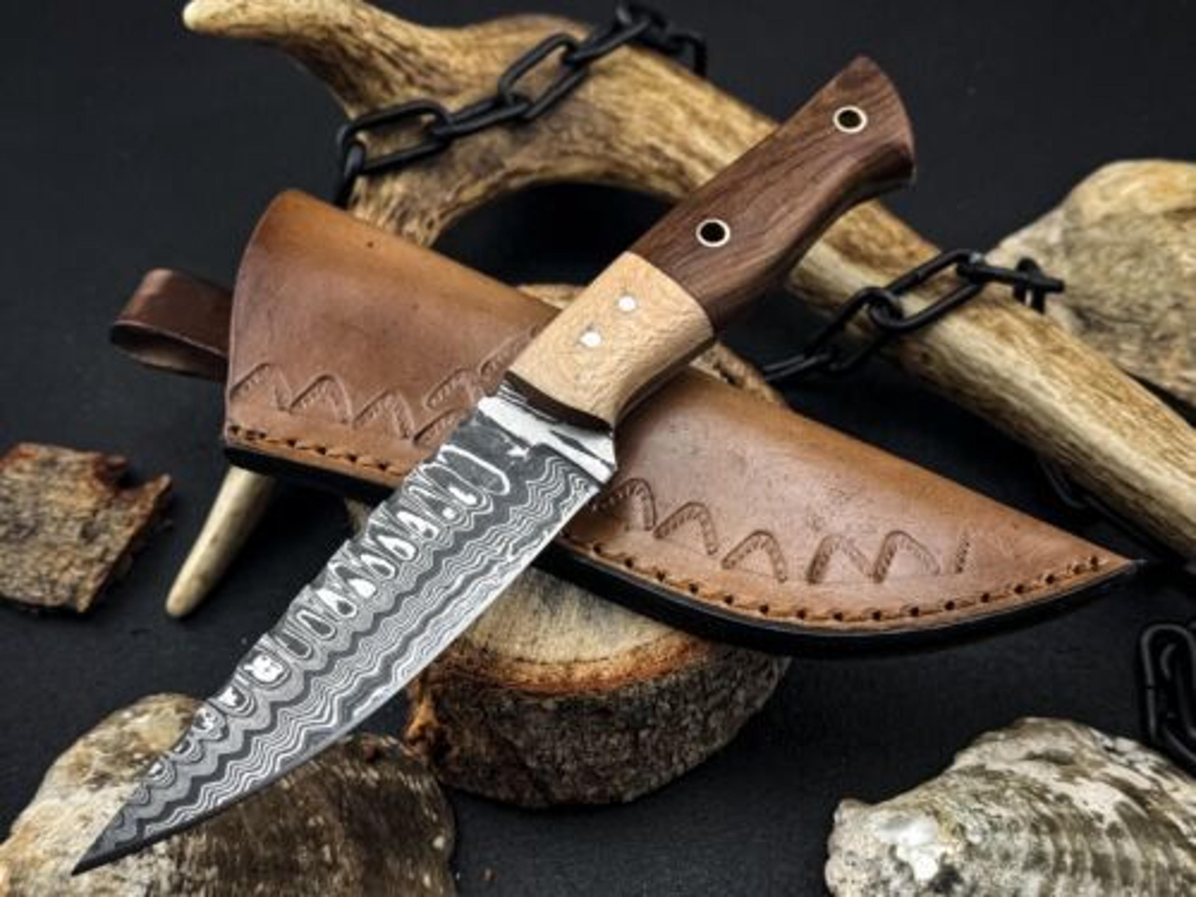 authentic handmade damascus chef knife for kitchen & outdoor use