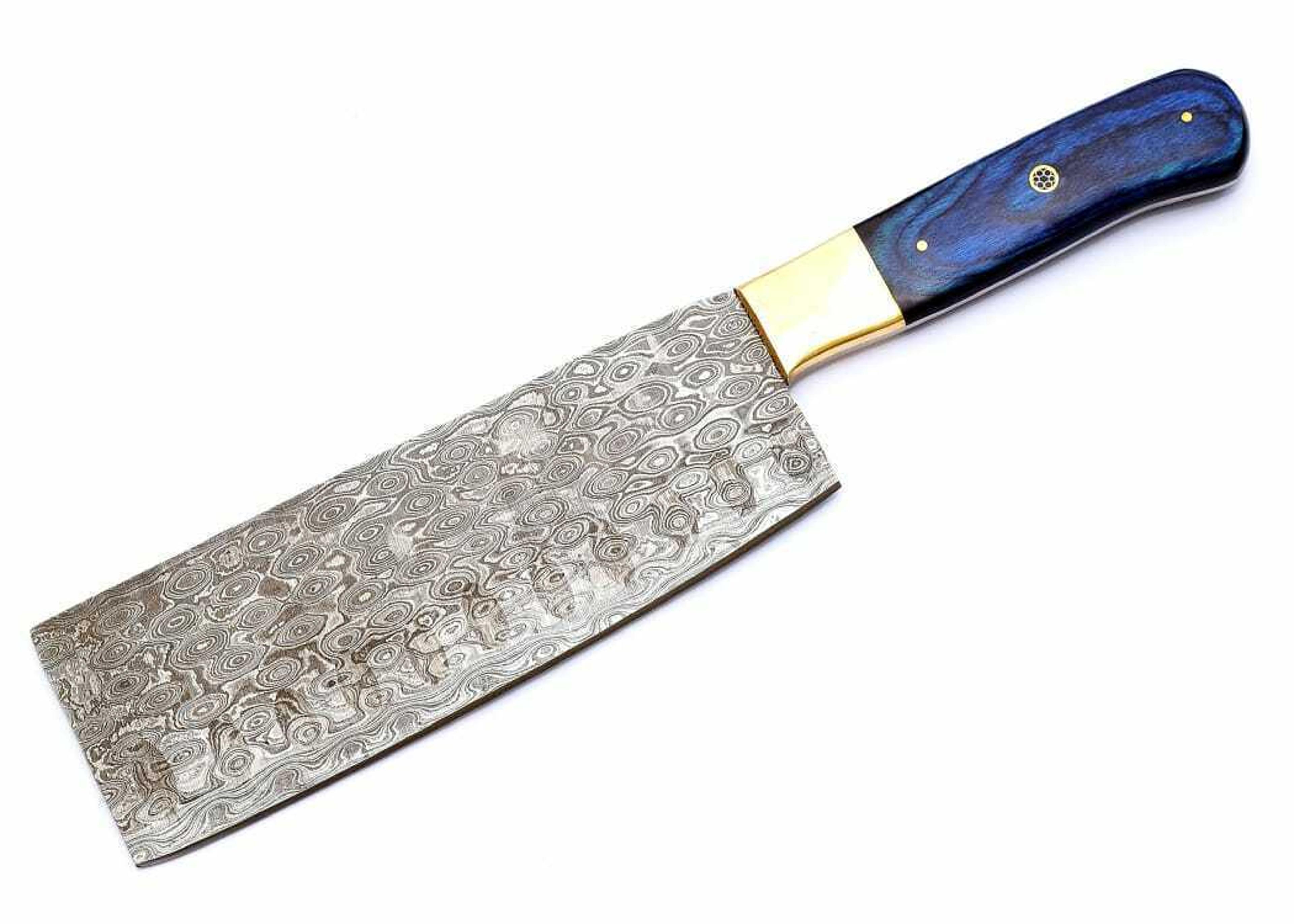 luxury damascus steel kitchen knife | resin handle art piece