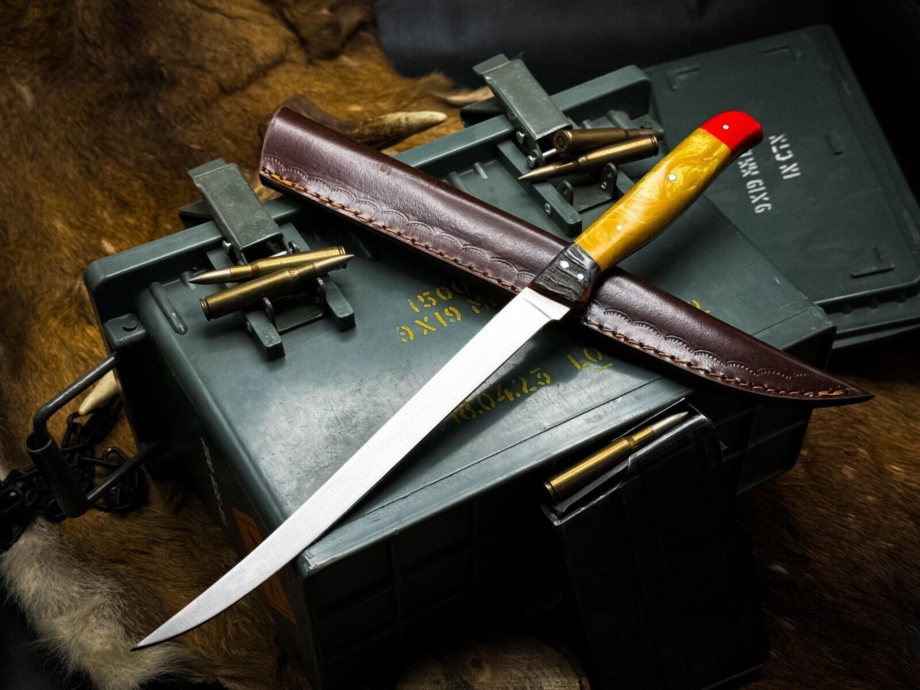 custom kitchen fillet knife | j2 steel blade & epoxy handle