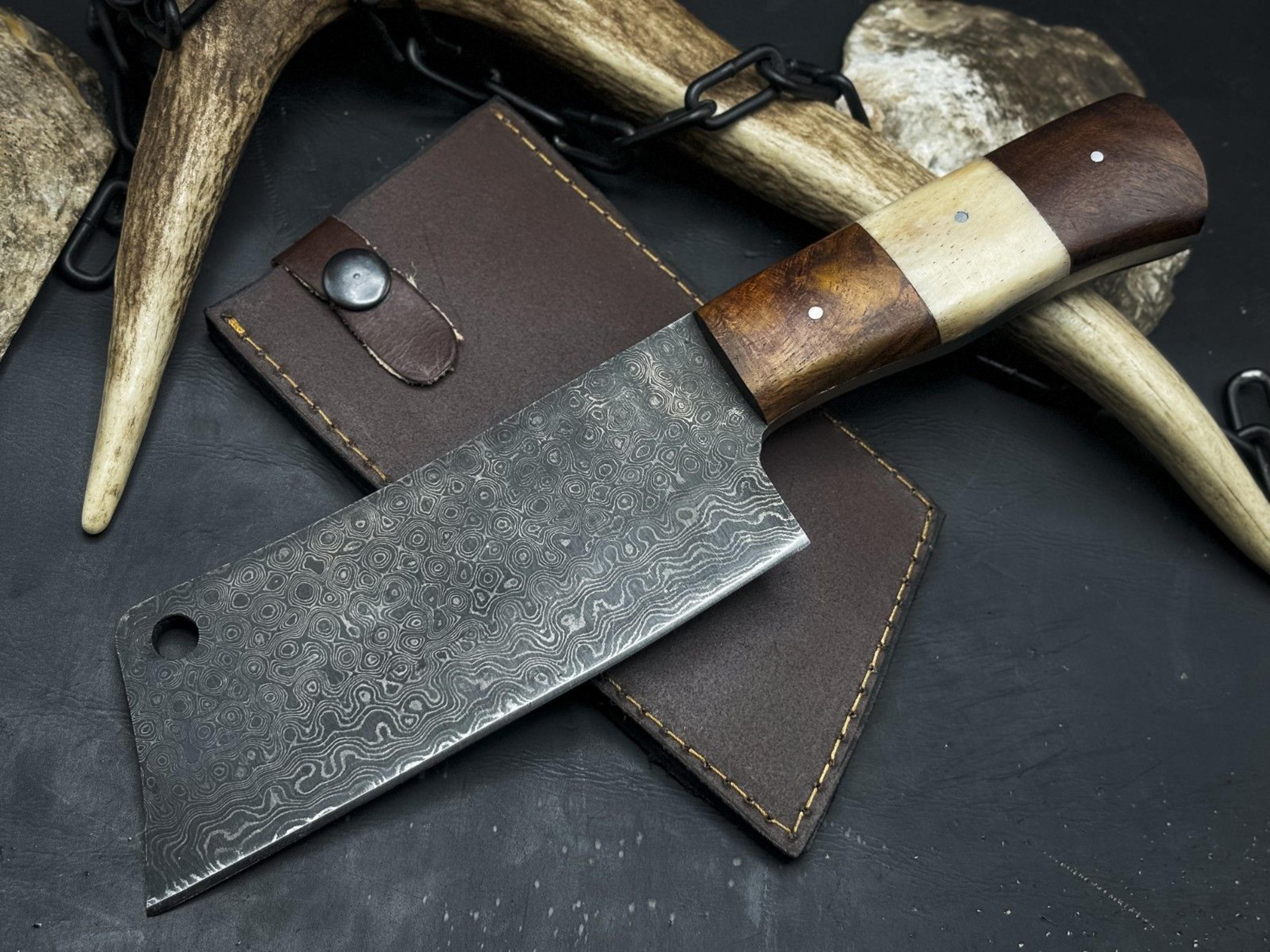 premium handmade damascus knife | resin handle perfection