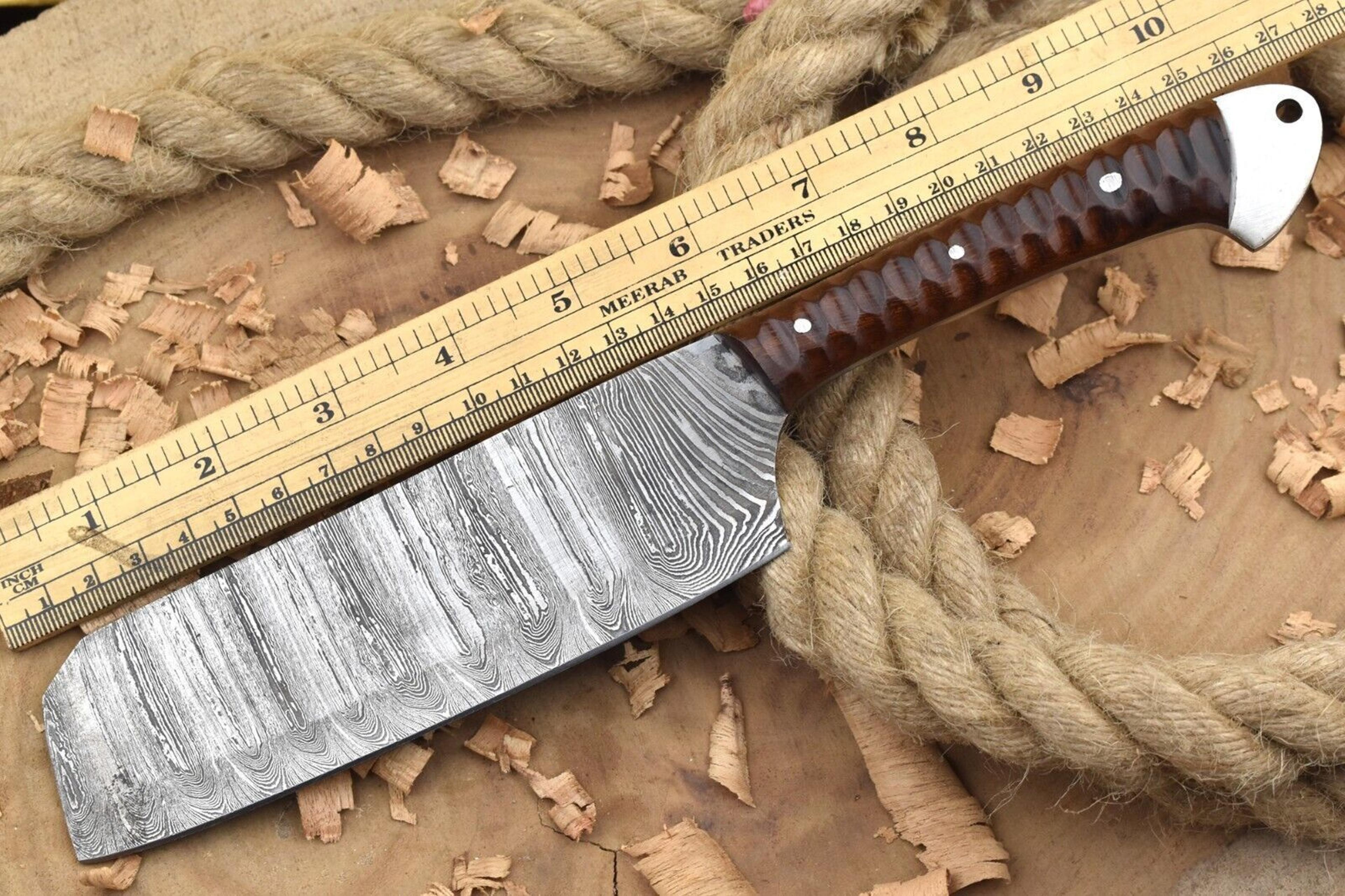 handmade resin wood chef knife gift | leather sheath included