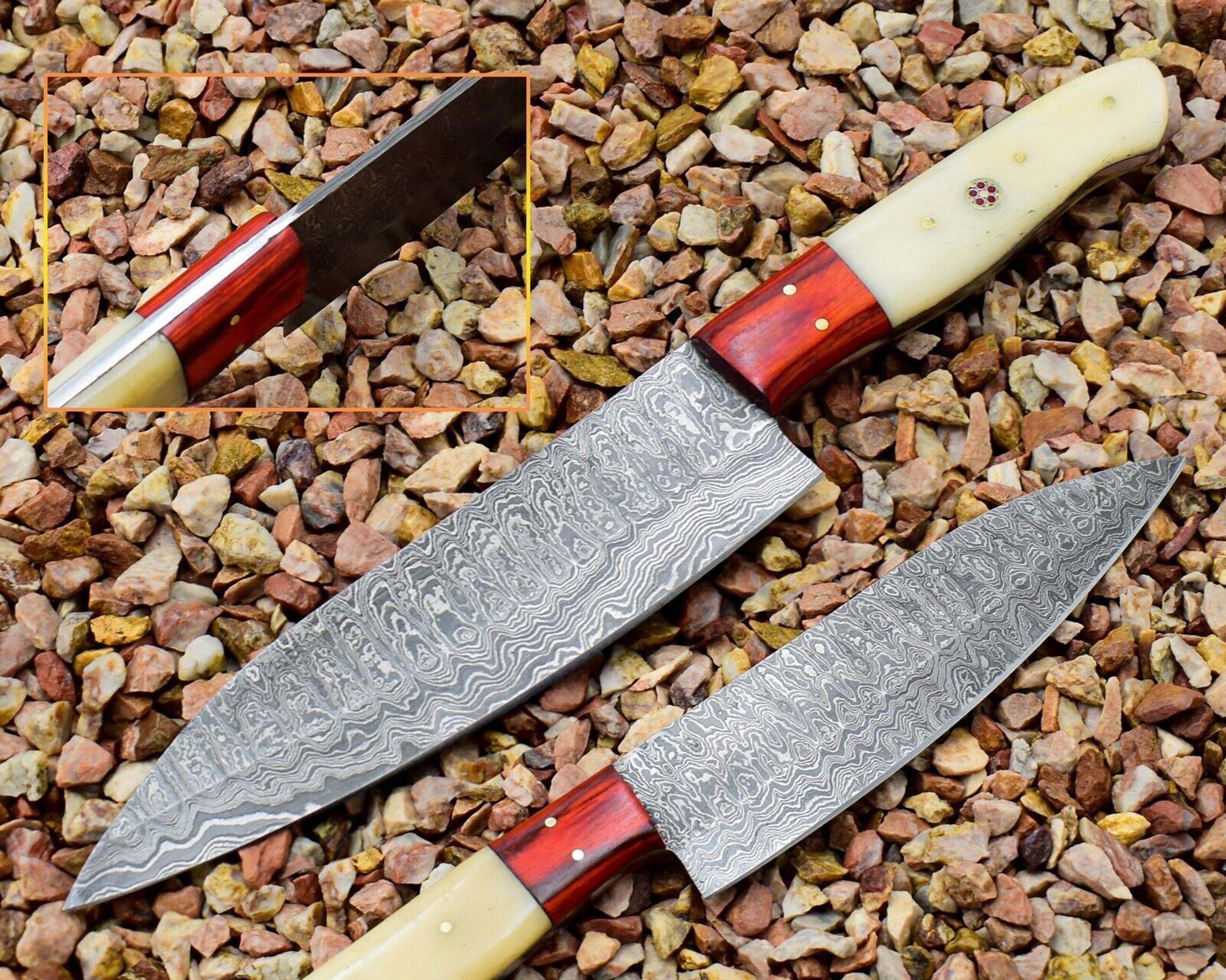 custom handmade kitchen knife | artistic resin wood handle