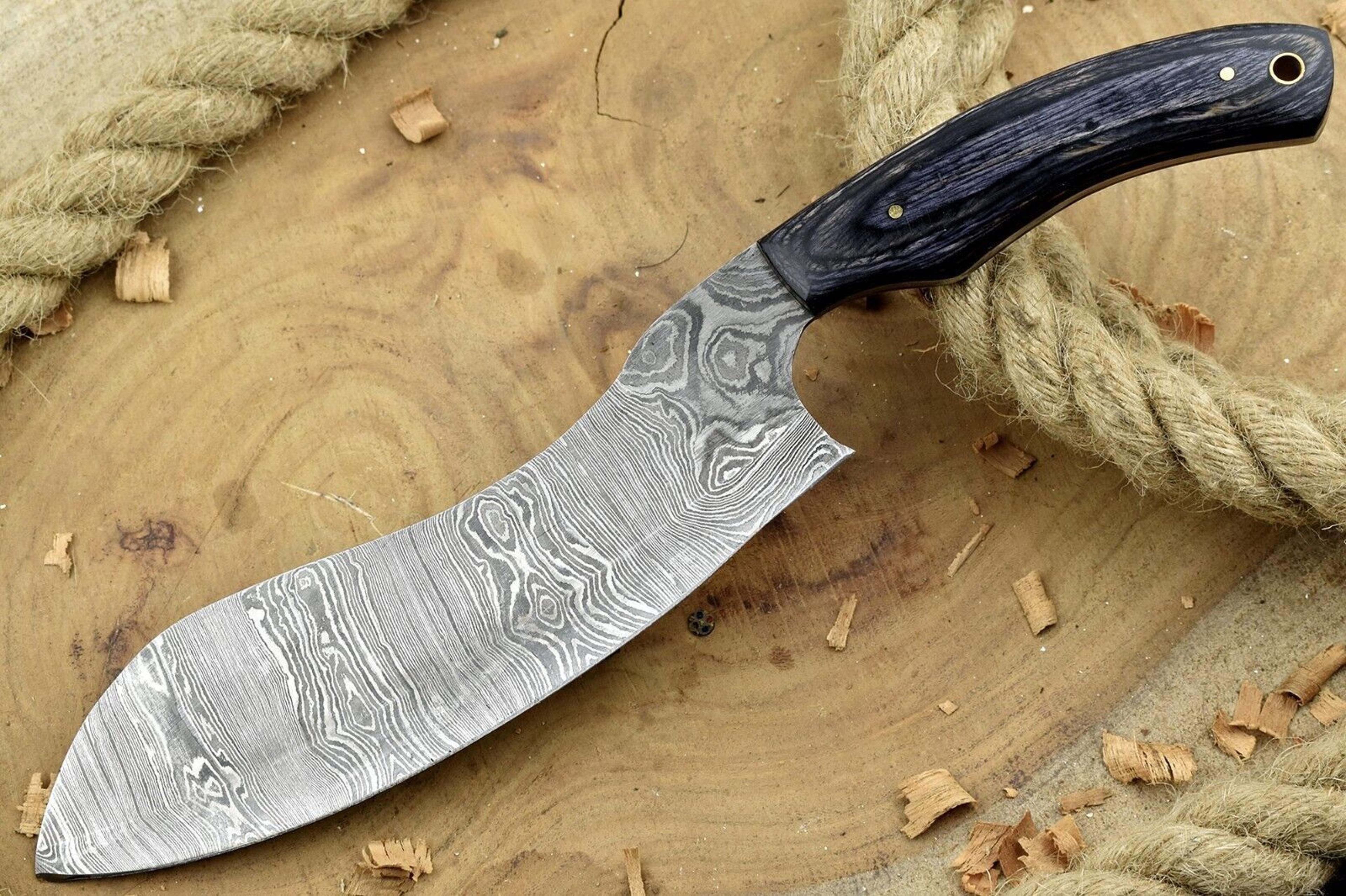 authentic damascus steel chef knife – handmade cooking knife with wood handle