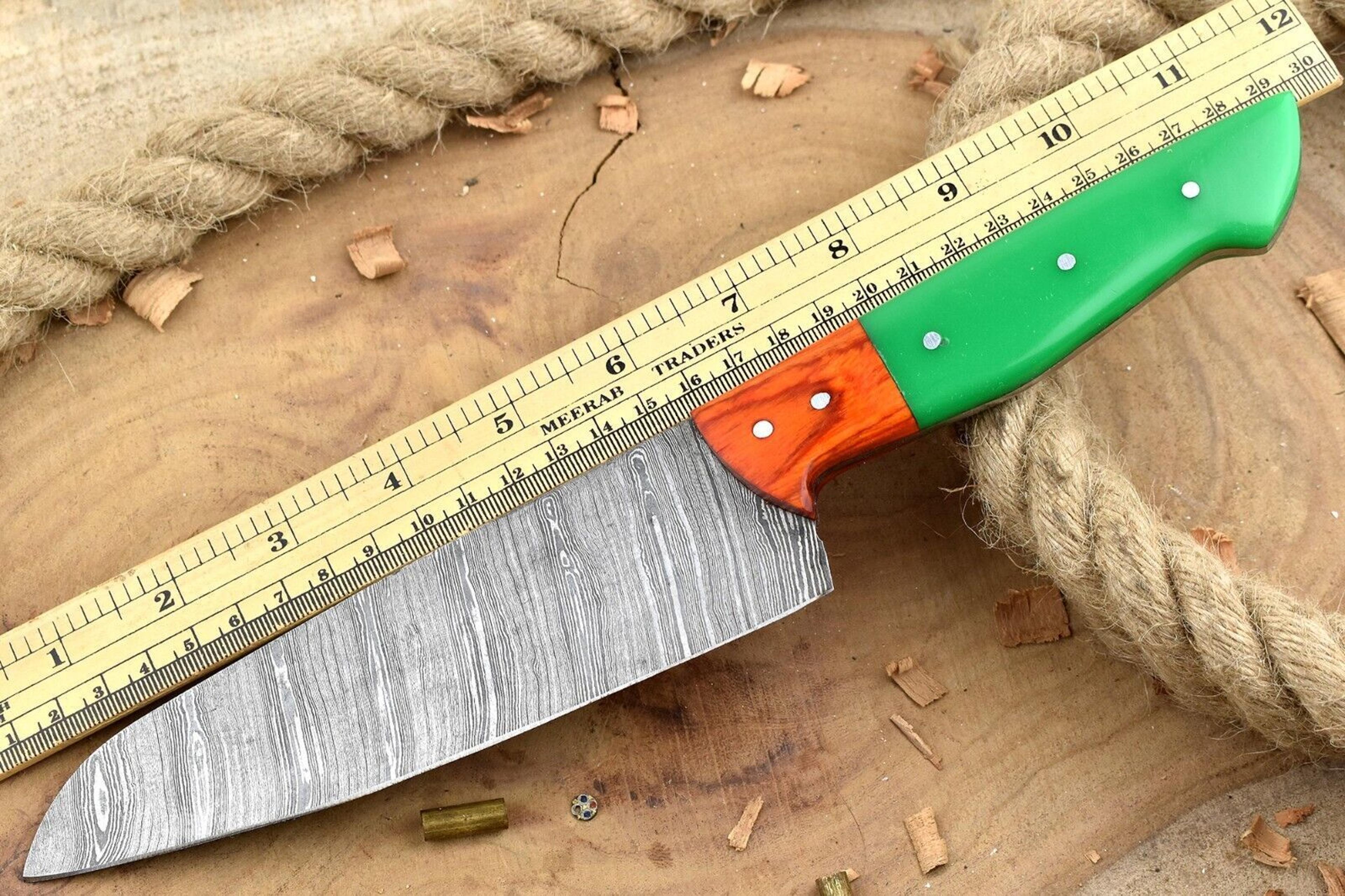 hand forged damascus kitchen knife | resin handle professional chef knife