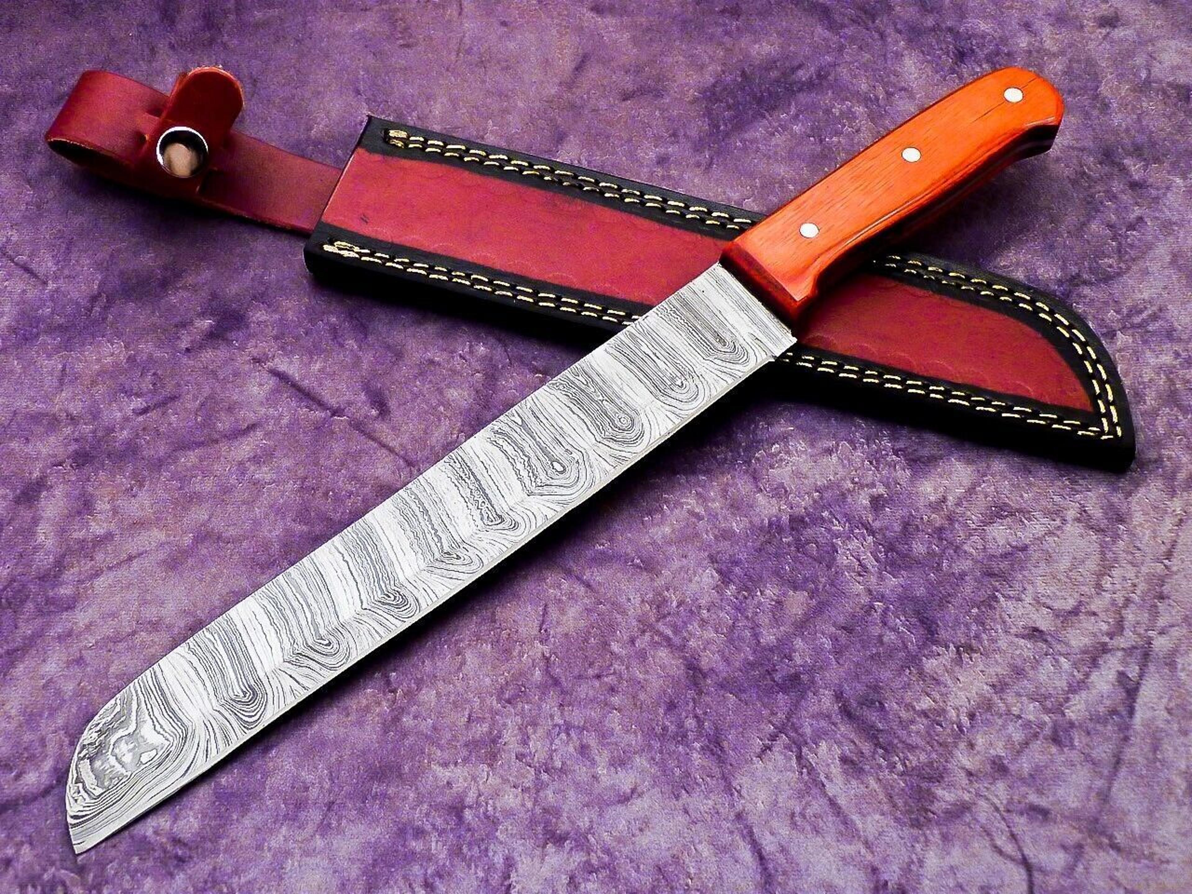 luxury damascus steel cooking knife | handmade wood handle kitchen essential