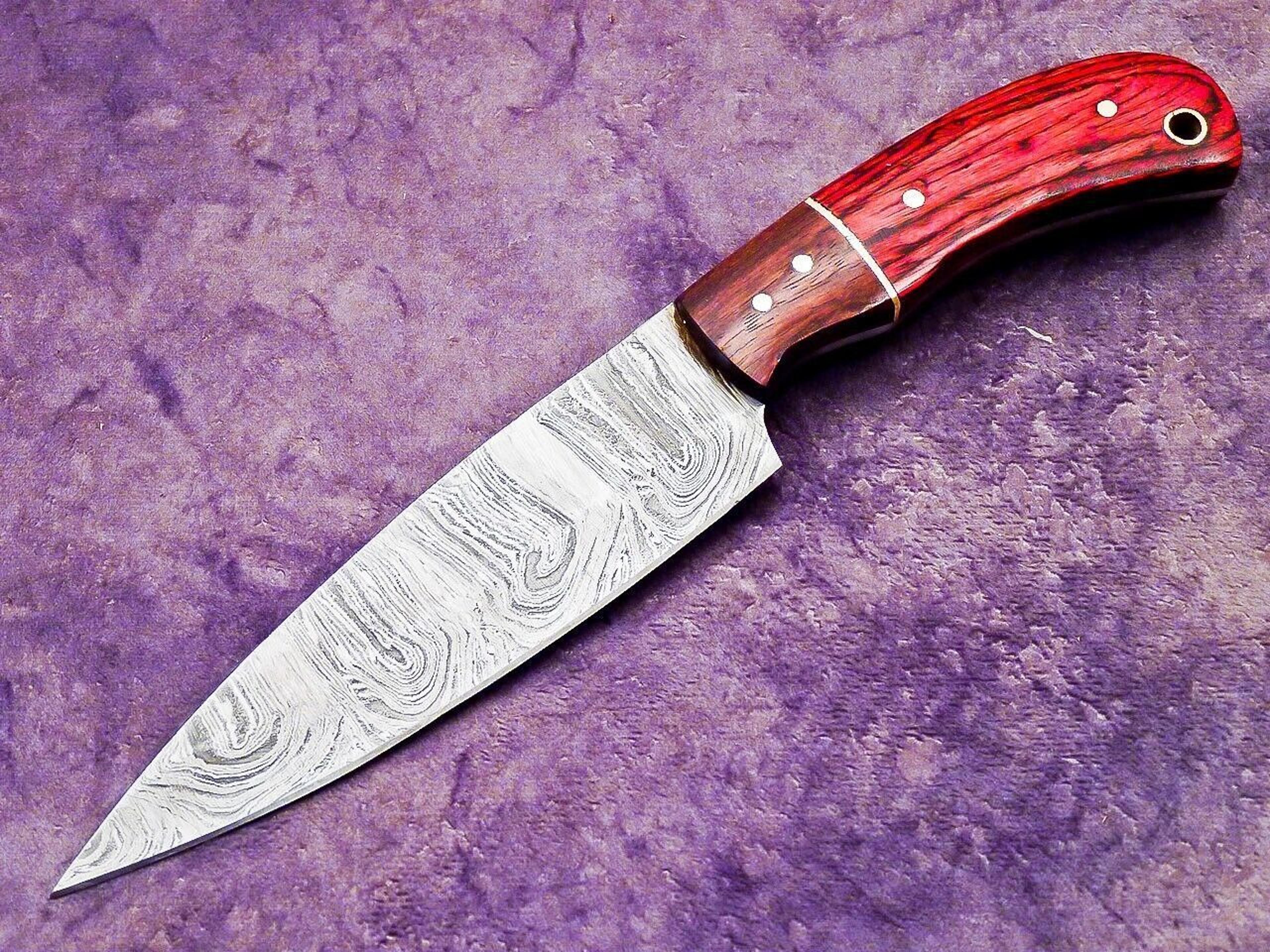 exclusive handmade damascus steel knife | walnut wood handle chef edition
