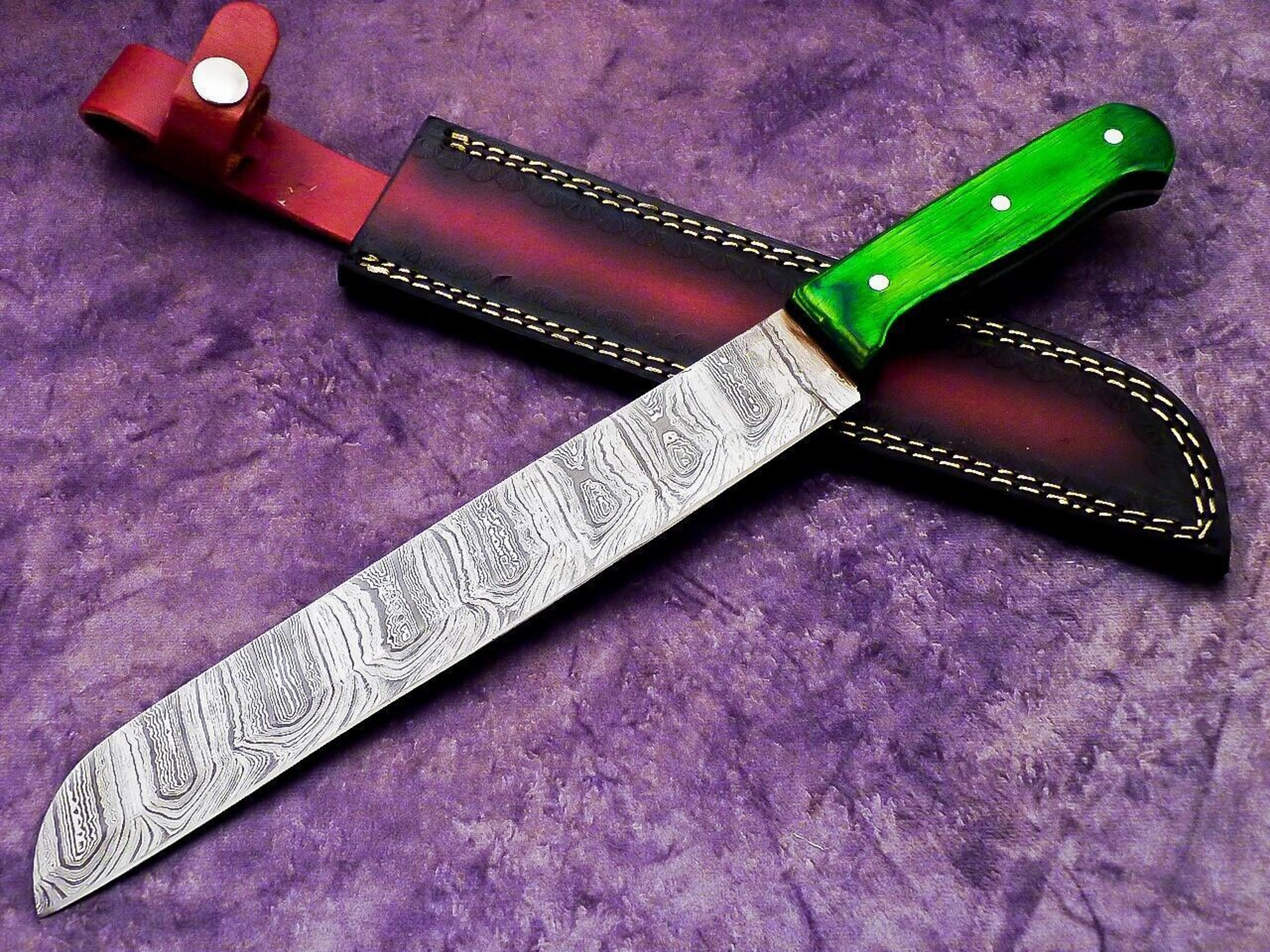 signature damascus steel chef knife | handcrafted wooden handle culinary knife