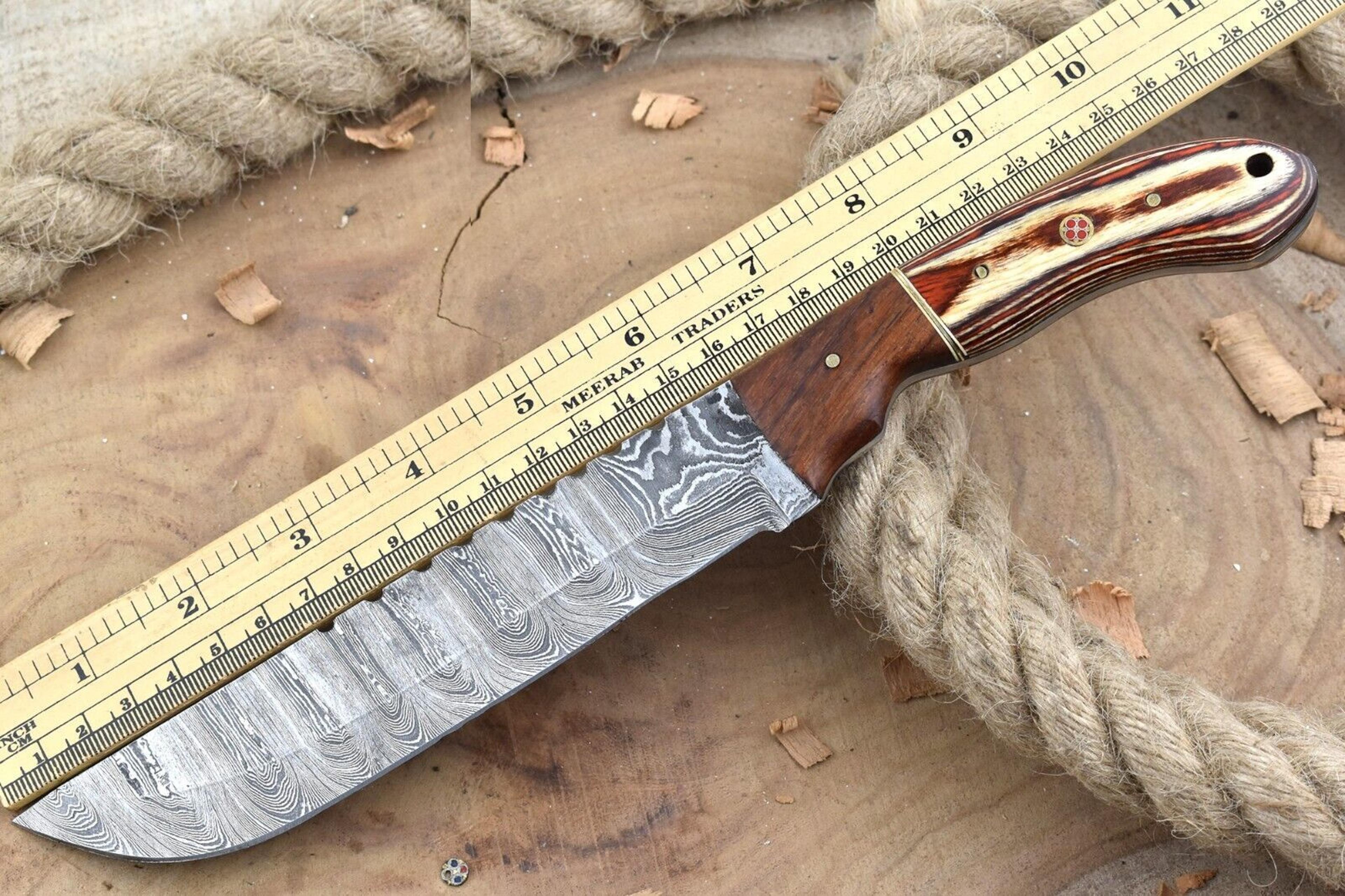 custom handmade damascus knife | durable wood handle kitchen master knife