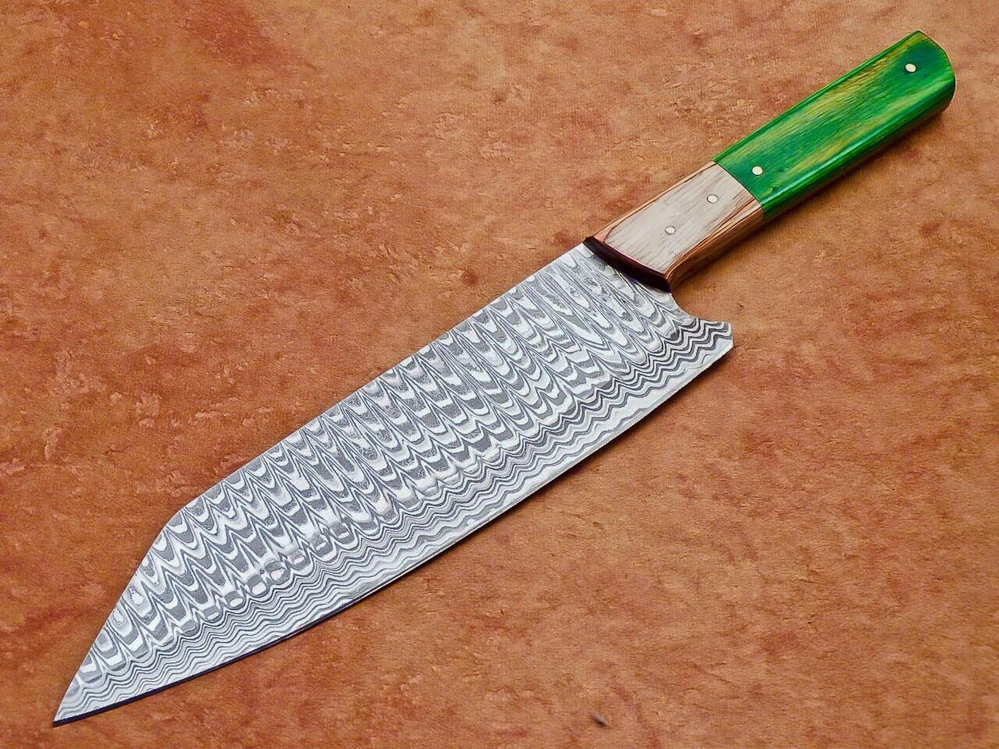 natureedge damascus chef knife | handmade wooden handle kitchen beauty