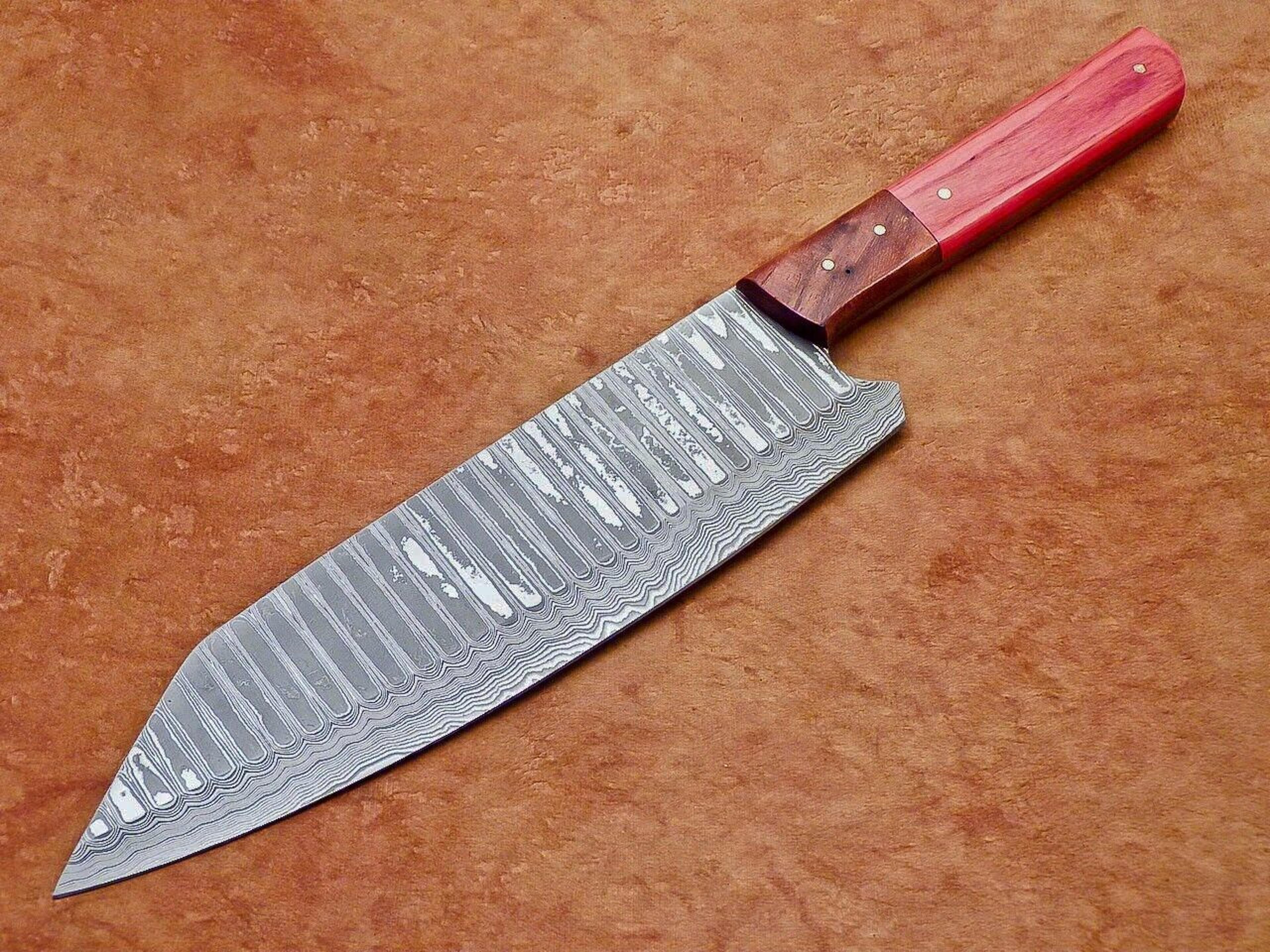 professional damascus steel kitchen knife | wooden handle