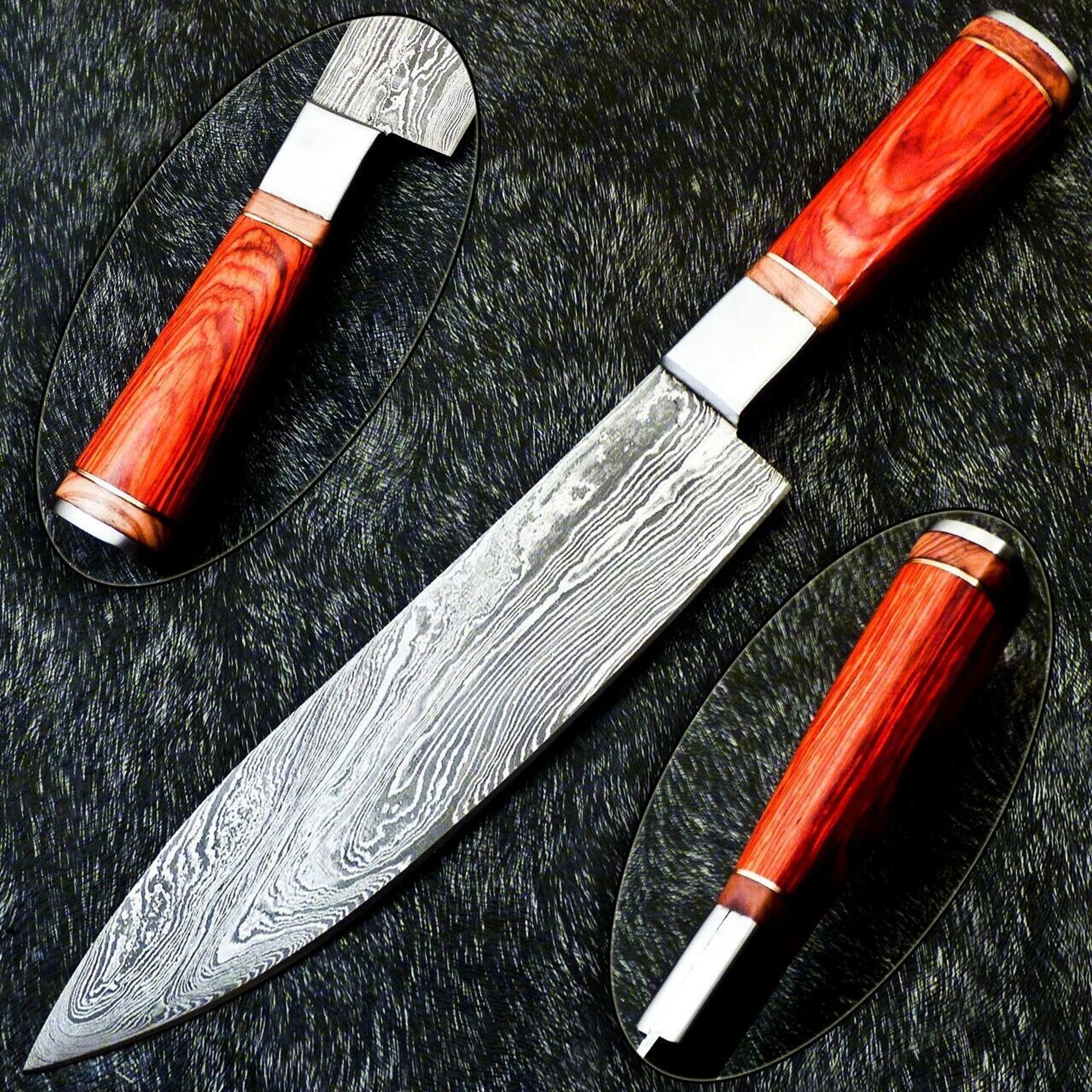perfect gift for him | custom forged 13 inch damascus chef knife | high carbon blade | kitchen knife