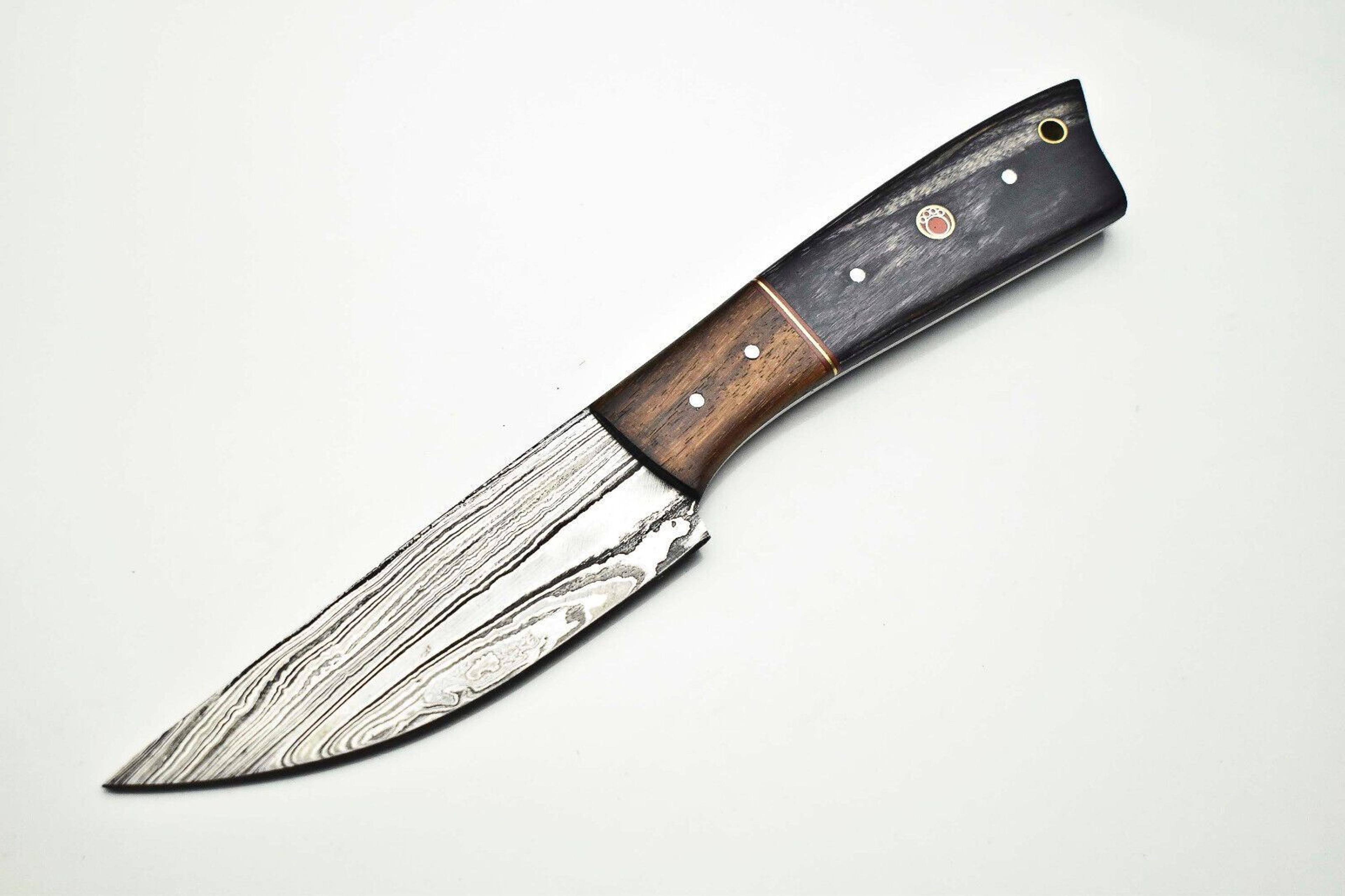 unique damascus steel knife | full tang chef knife | handmade forged blade for kitchen & camping
