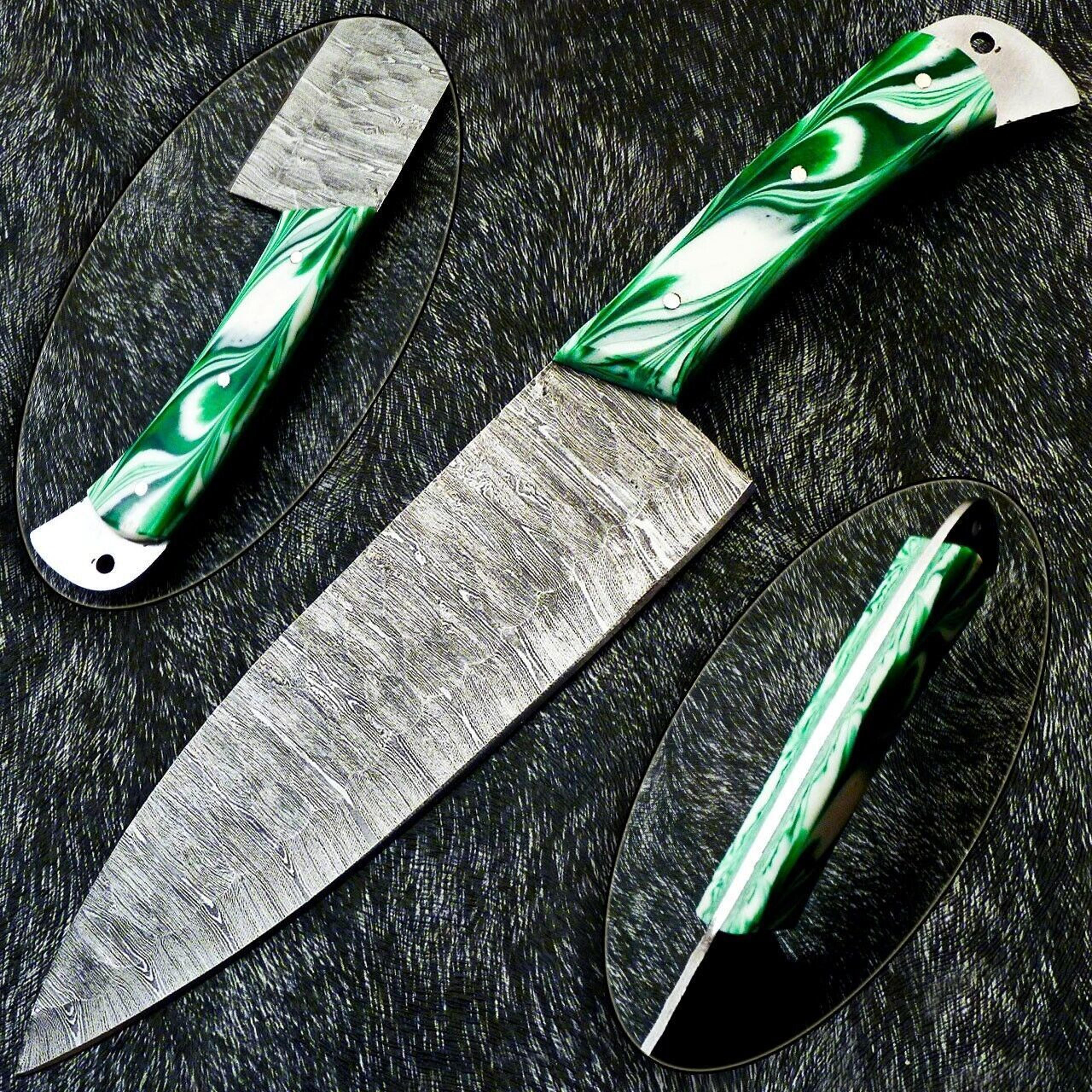 professional chef knife | custom forged damascus blade | full tang handmade kitchen knife