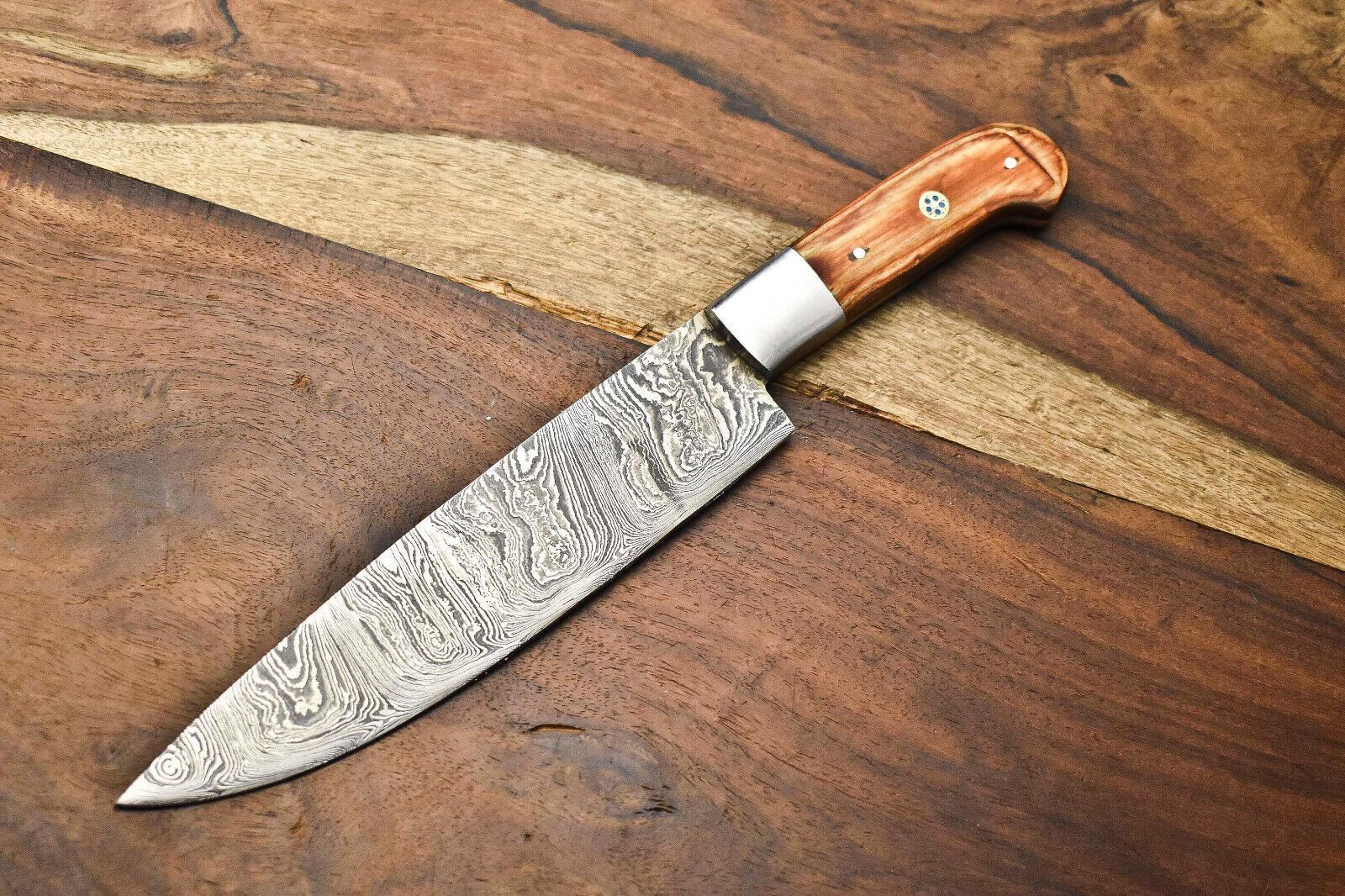 hand forged damascus steel chef knife | custom full tang professional kitchen & sport knife