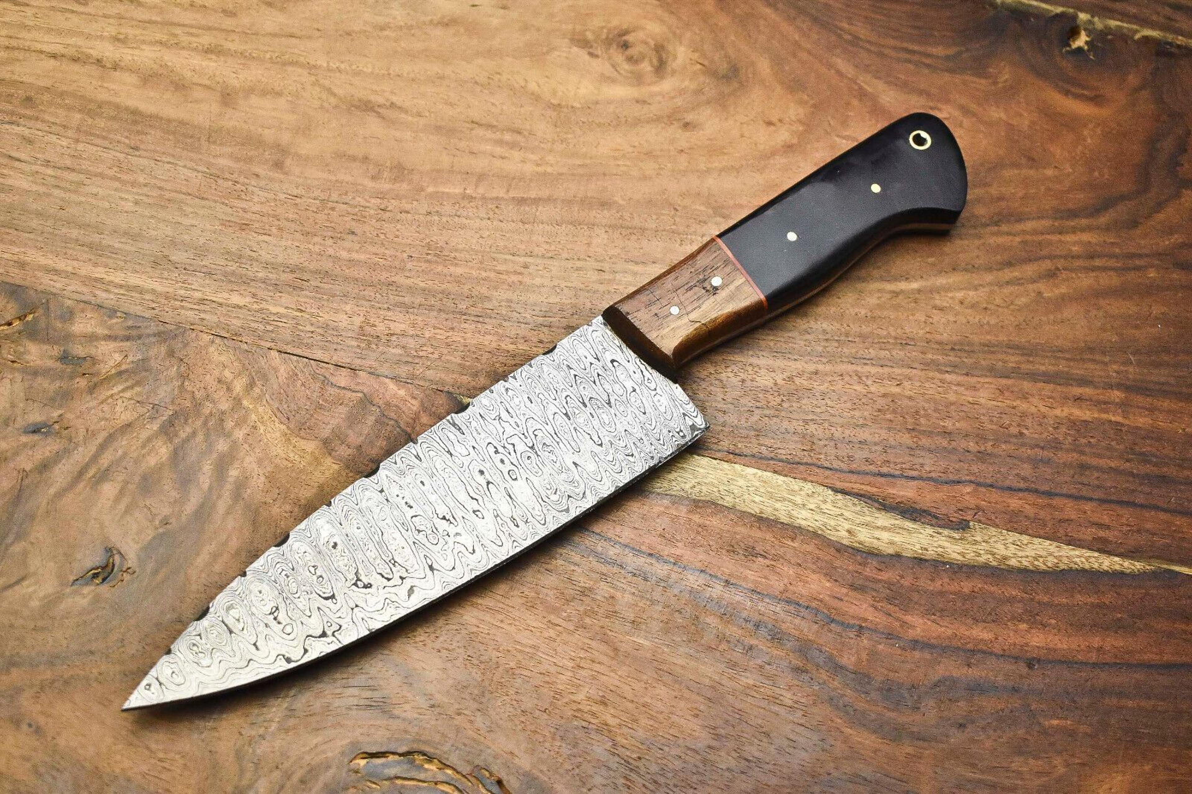 384-layer handmade damascus steel chef knife | full tang forged kitchen knife gift