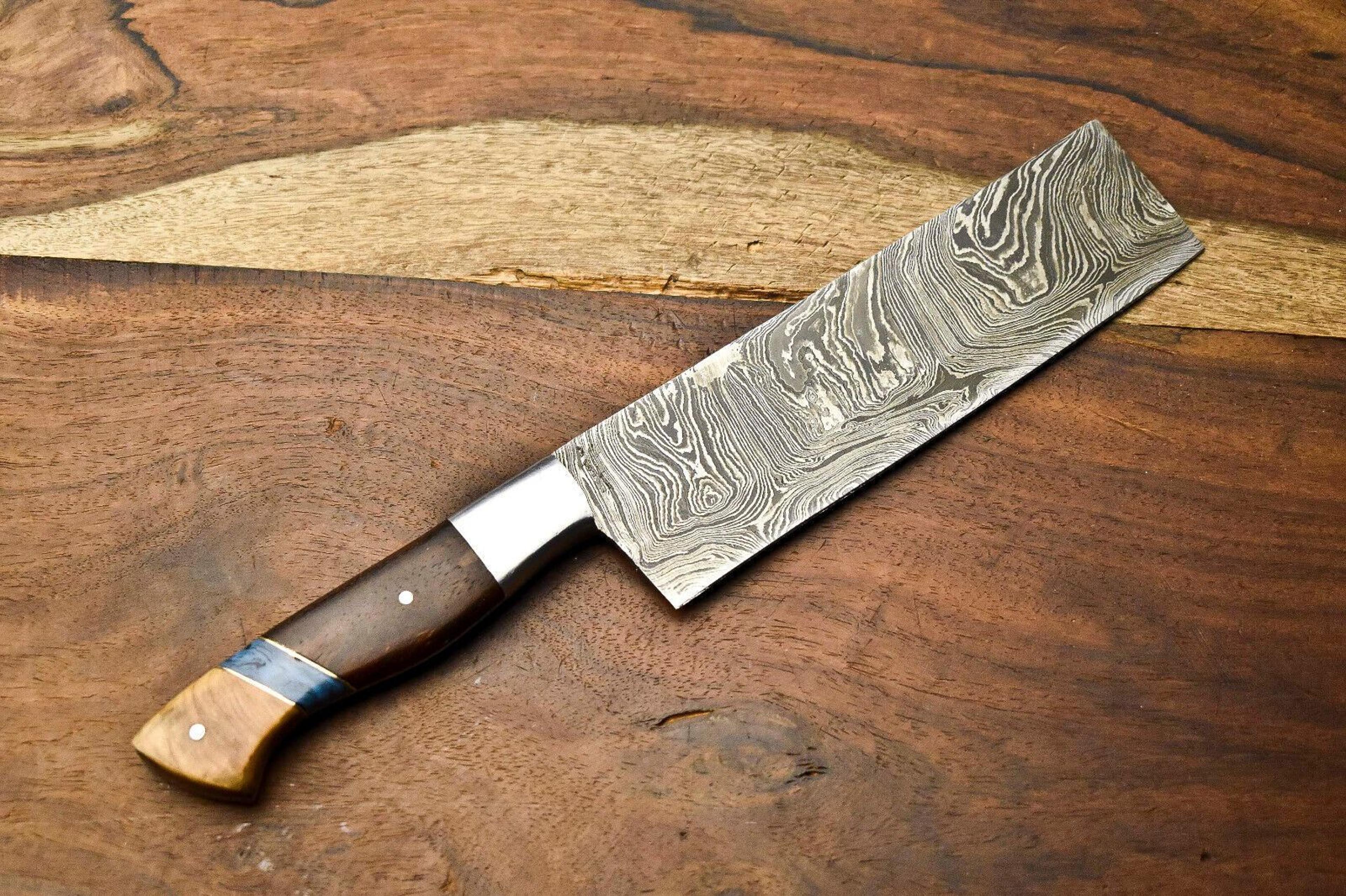 artisan handmade damascus steel knife | premium fillet & chef knife with steel bolster