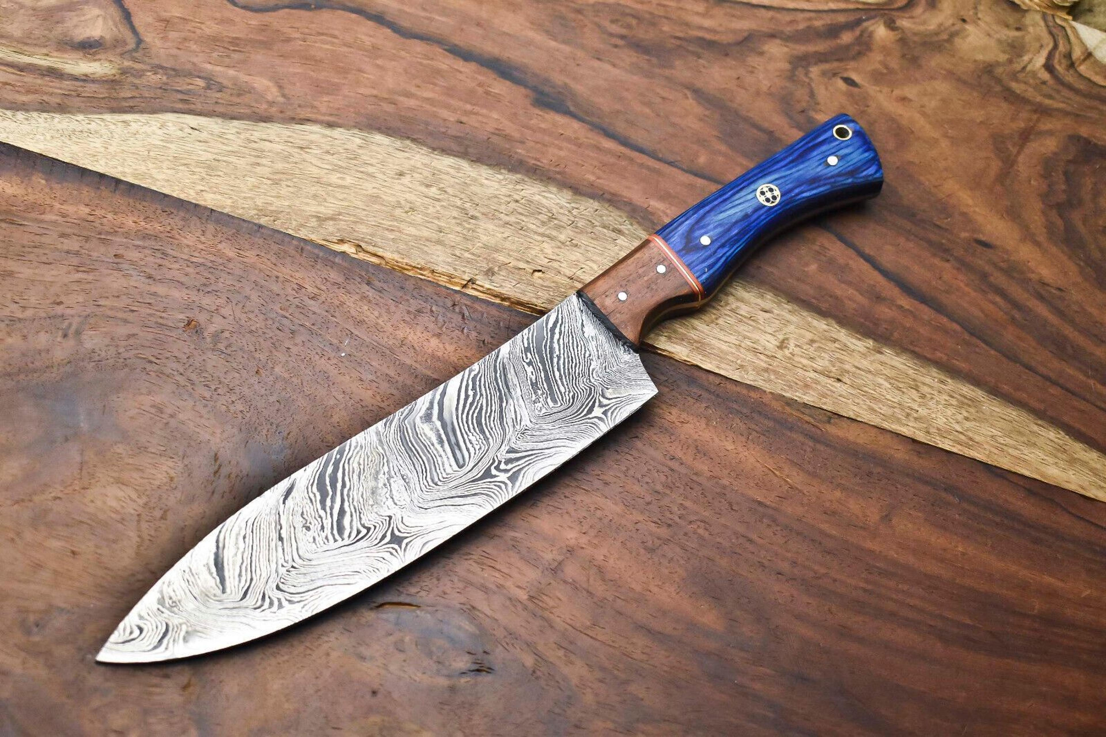 professional damascus chef knife | hand forged fillet knife with 4mm thick blade