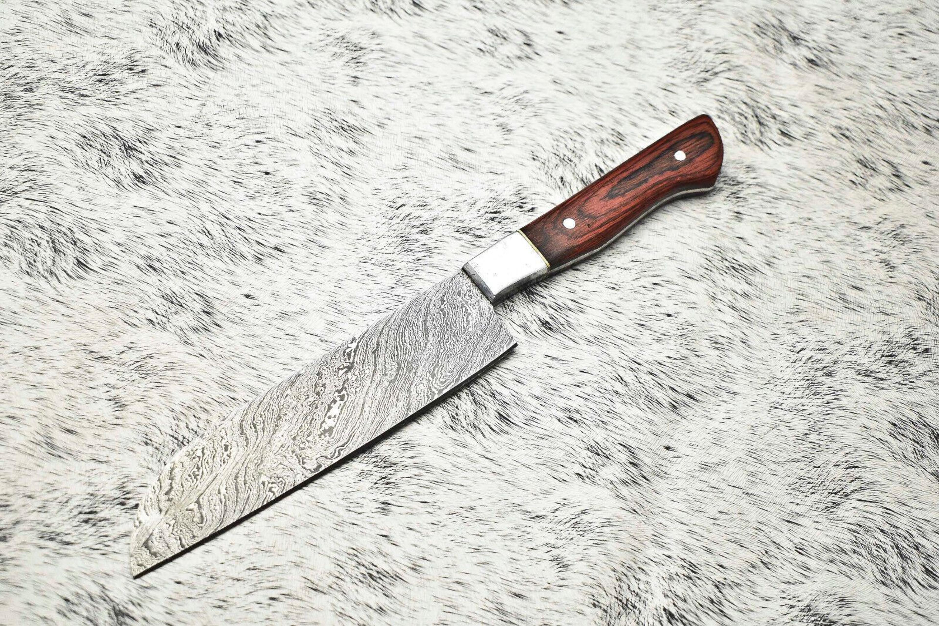custom artisan damascus fillet knife | hand forged chef knife for kitchen or outdoor use