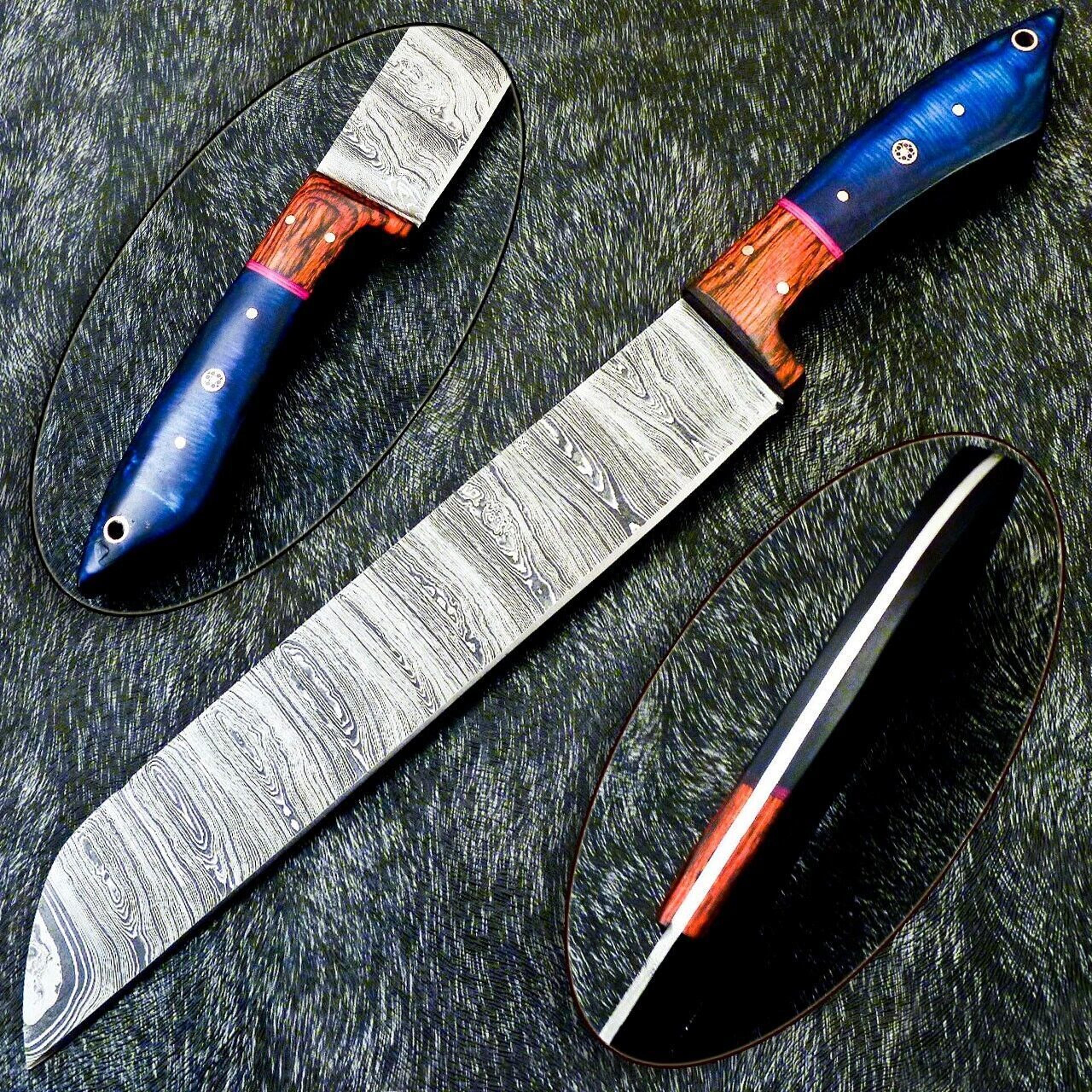 luxury custom damascus knife | professional fillet knife with pakka wood handle