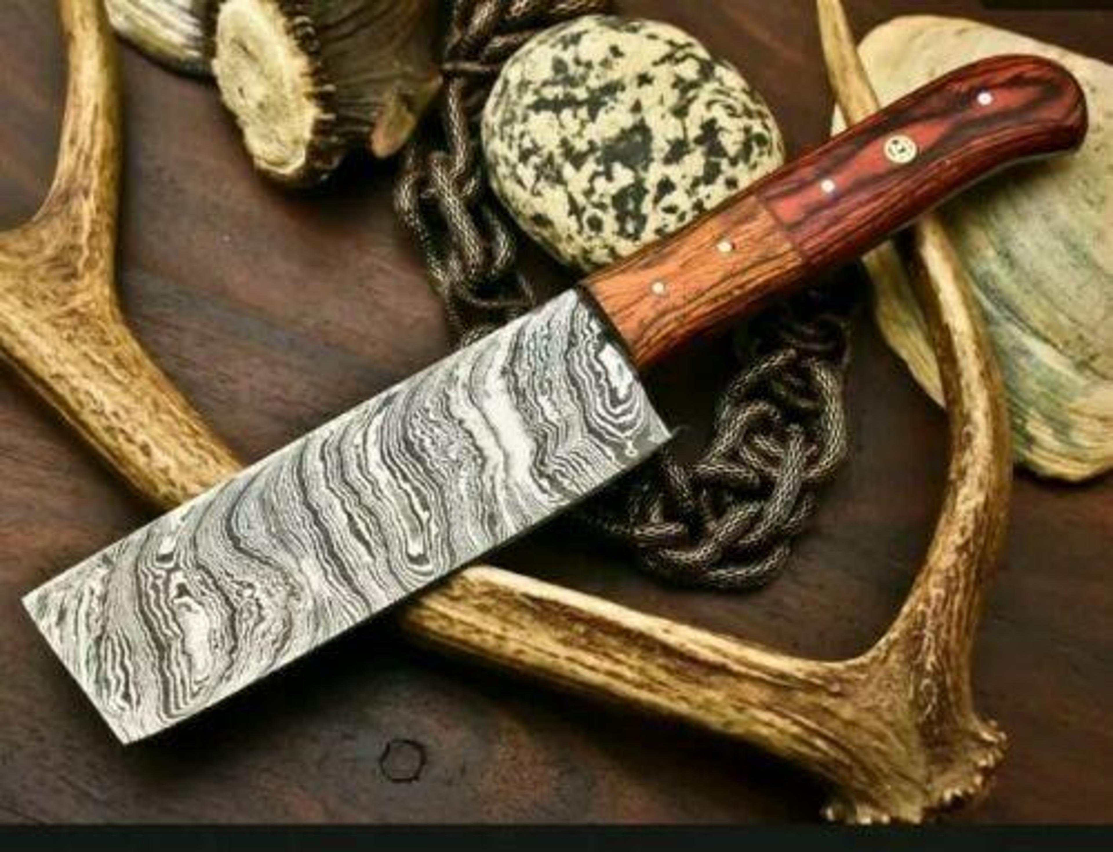 professional damascus chef knife | handmade fillet knife with 4mm thick forged blade