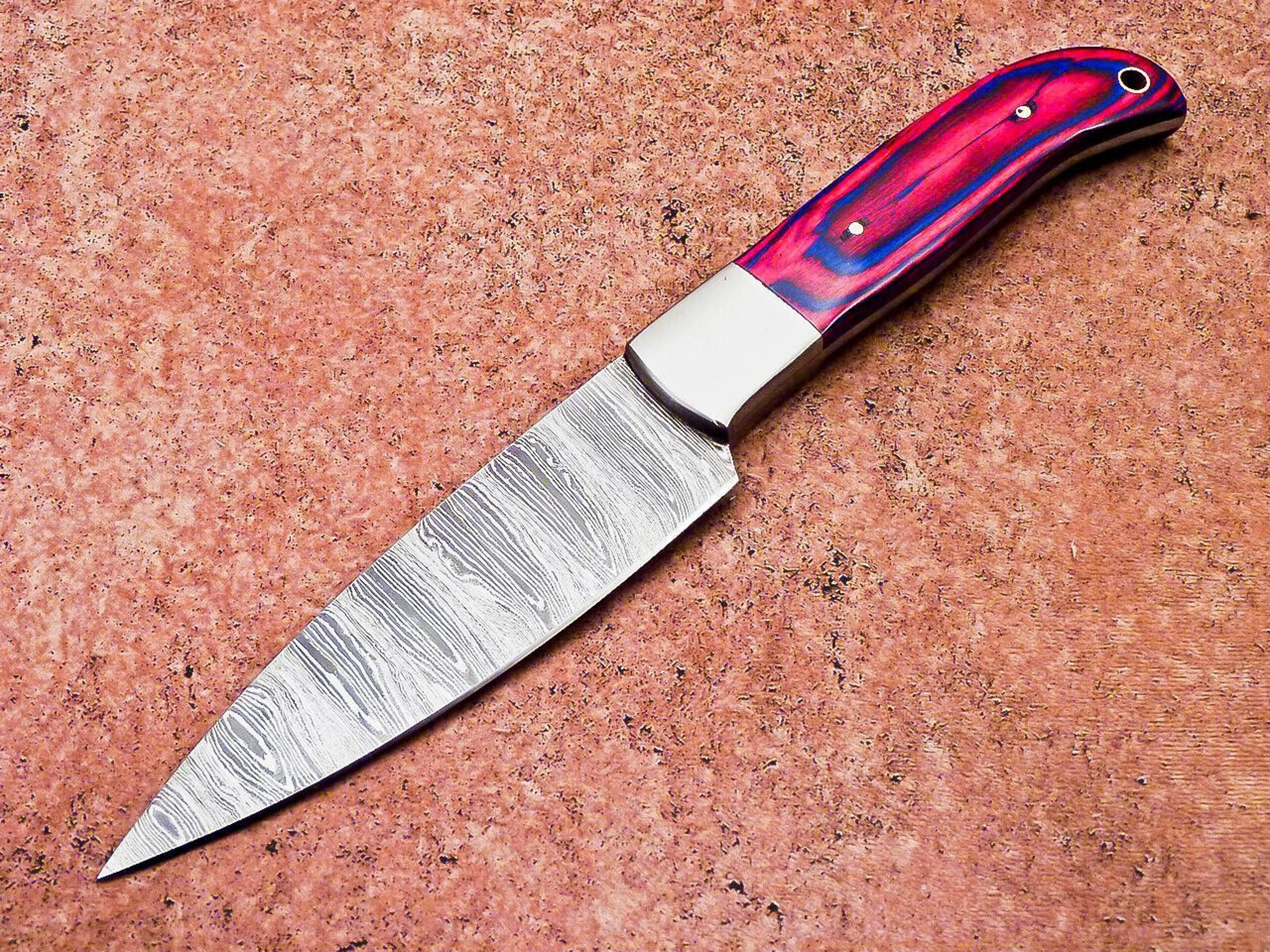 9" custom handmade damascus steel chef knife | professional kitchen & camping knife