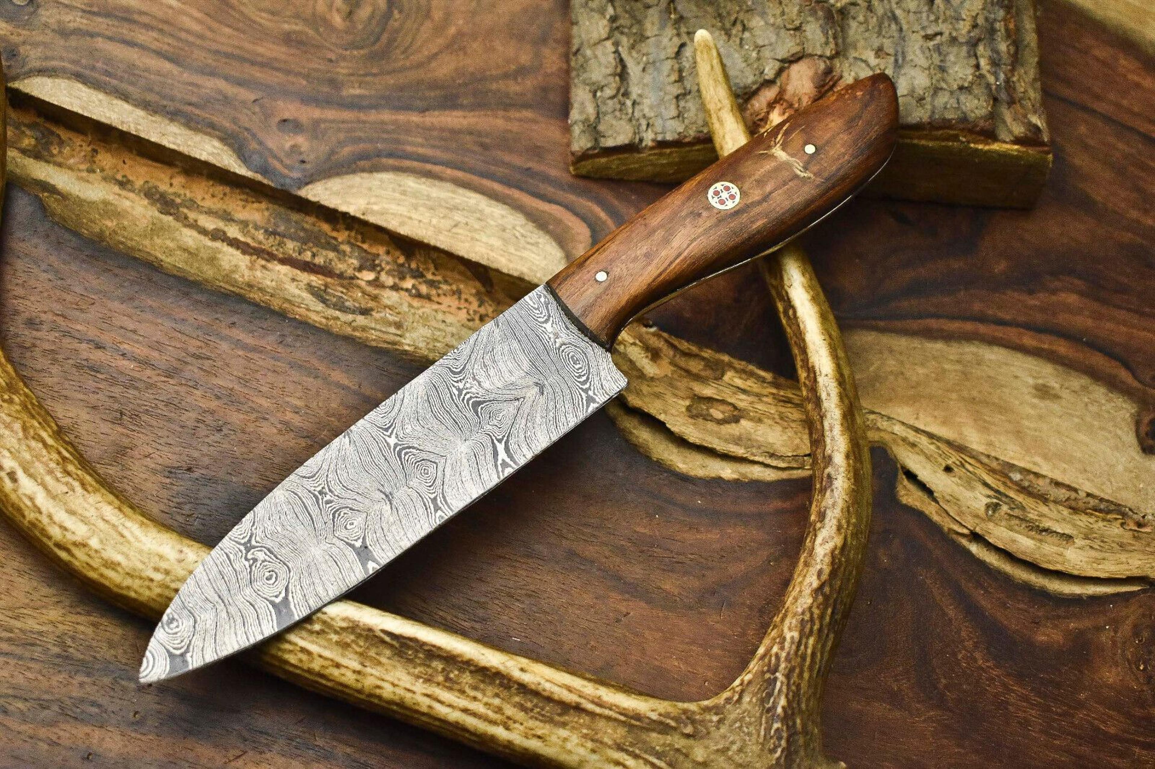custom 12" damascus steel kitchen chef knife – hand forged full tang blade