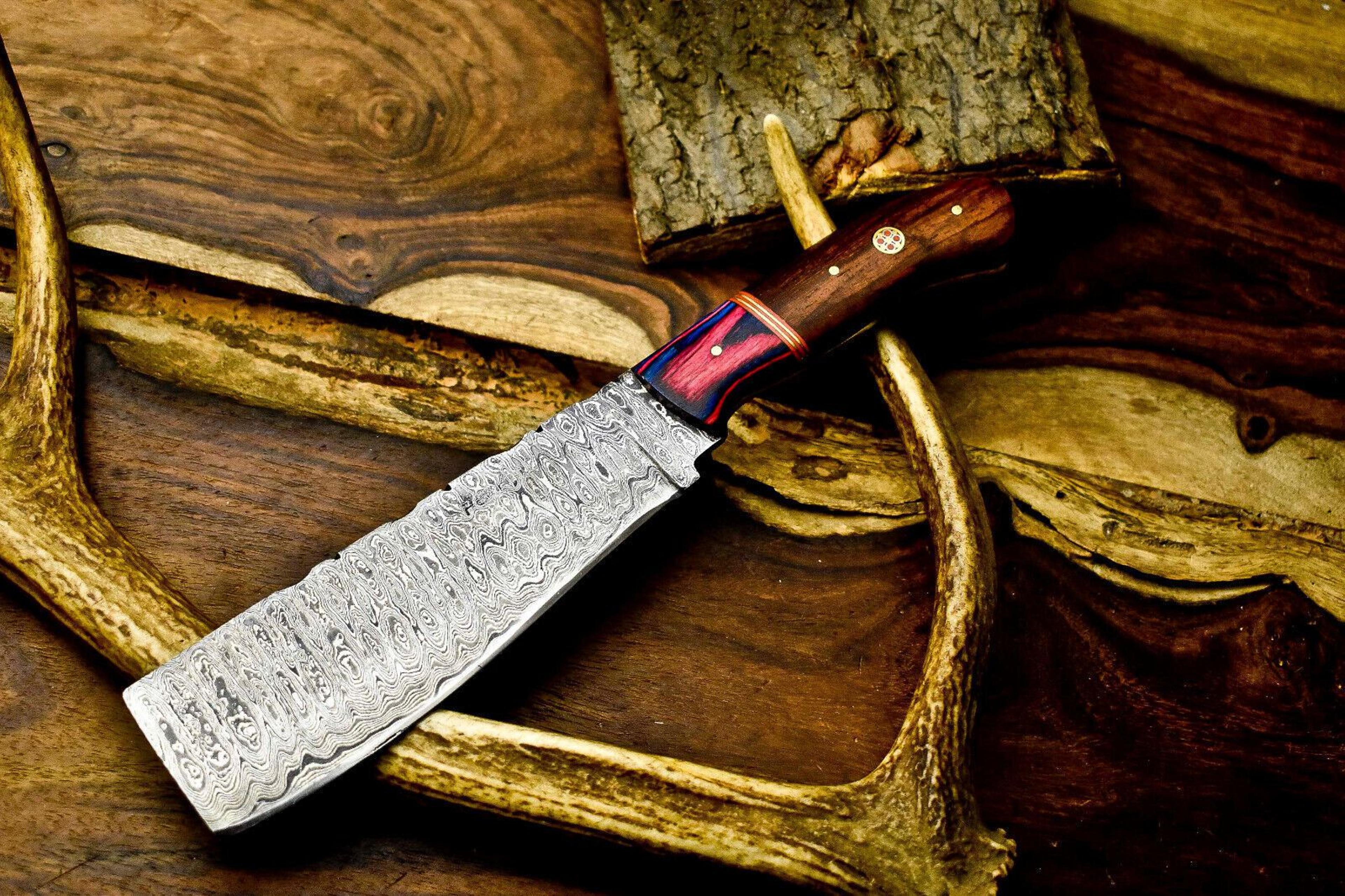 12" custom handmade damascus steel chef knife – full tang kitchen masterpiece