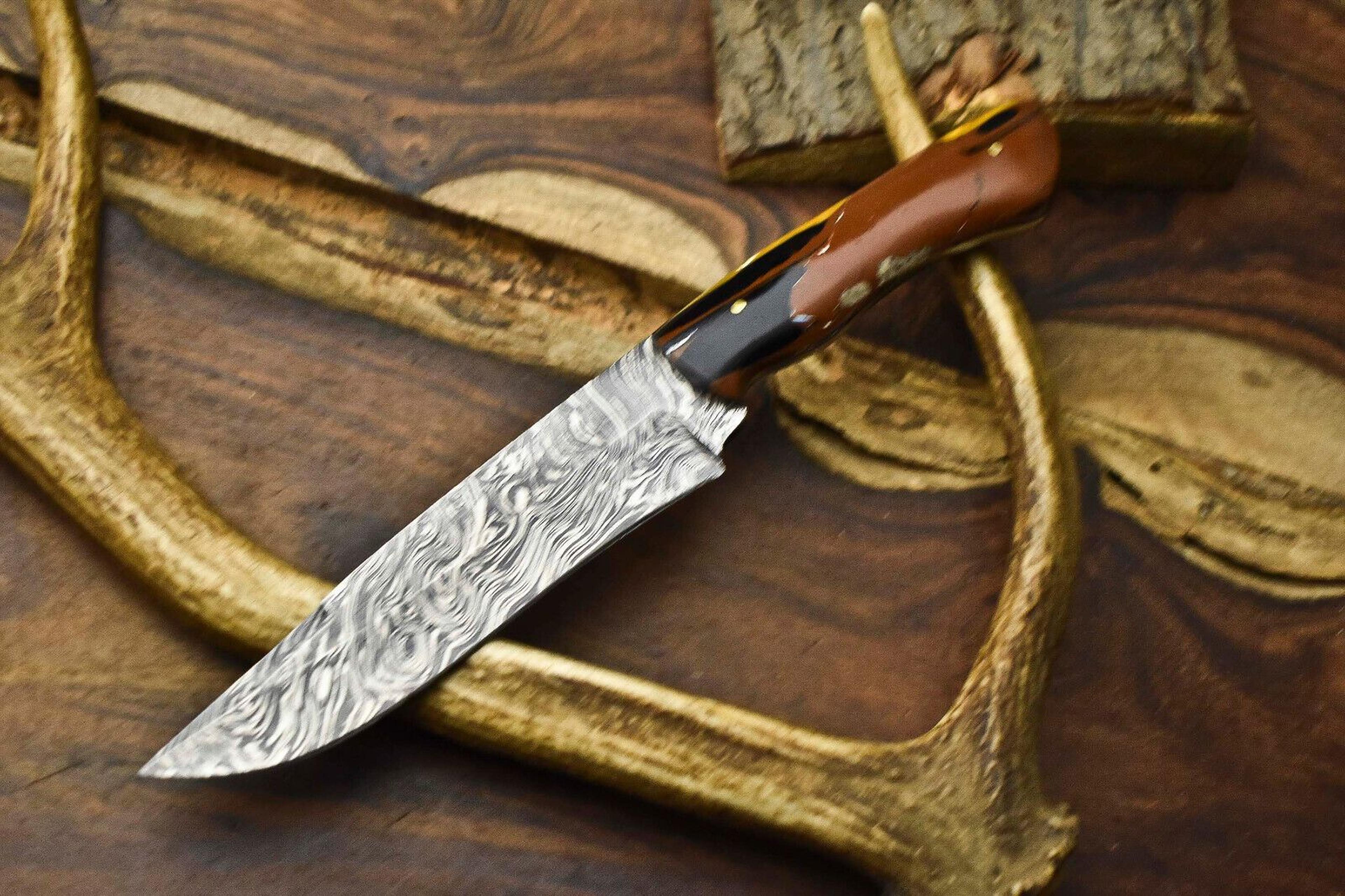 professional handmade 12" damascus steel chef knife with full tang blade