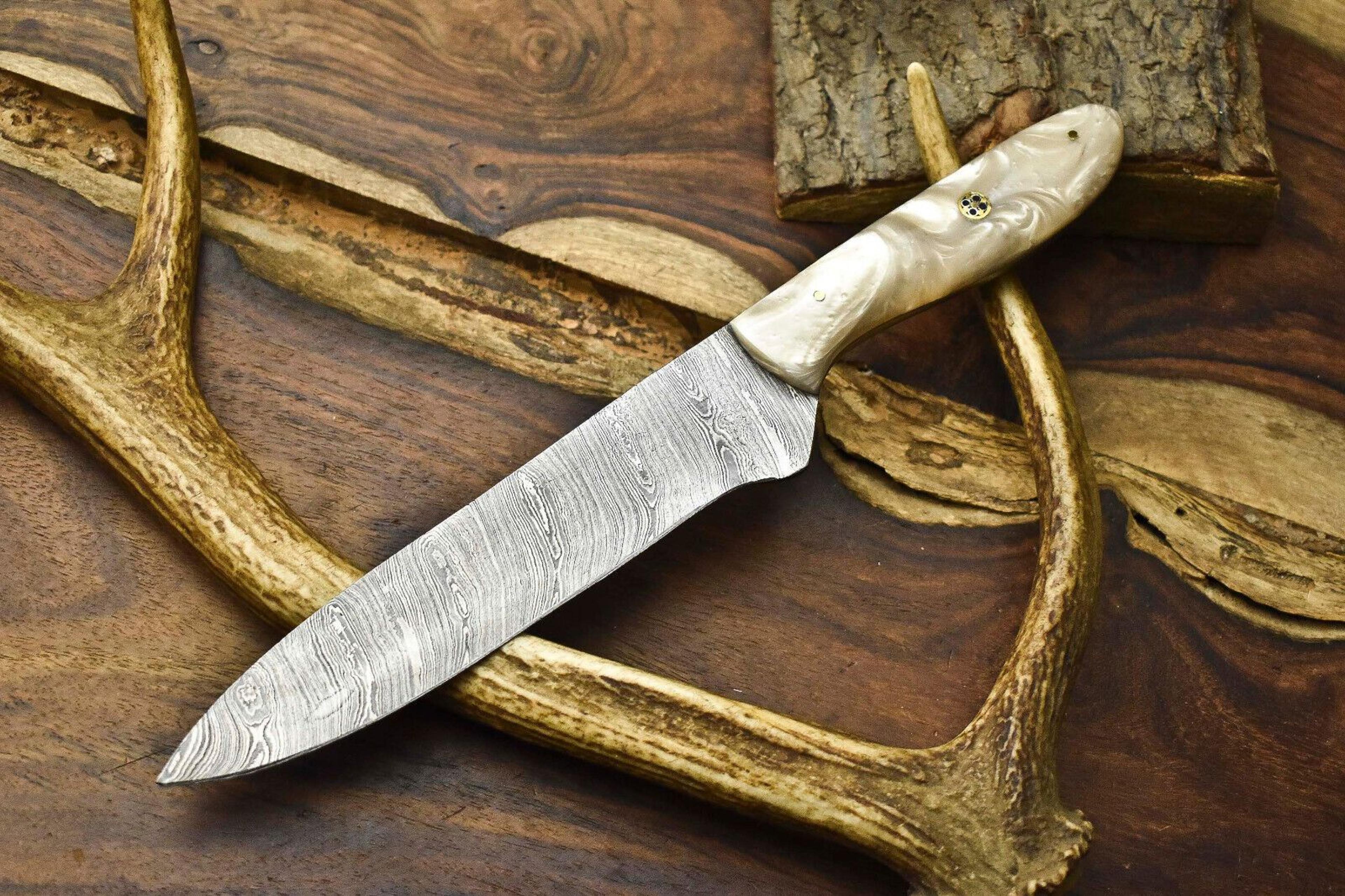 12" damascus steel chef knife | artisan forged full tang kitchen knife