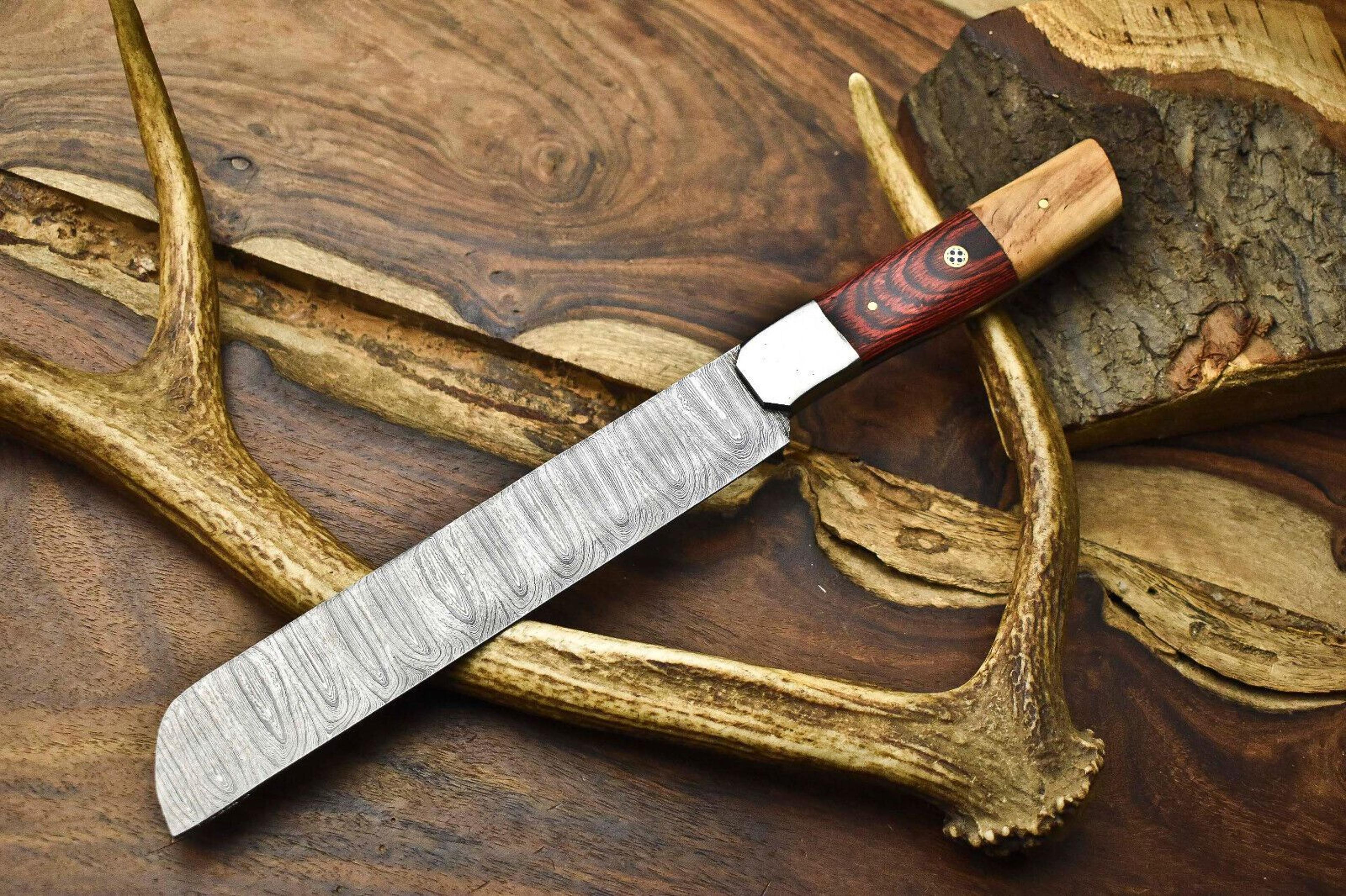 rare 12" damascus steel kitchen knife – hand forged twist pattern, perfect gift for chefs
