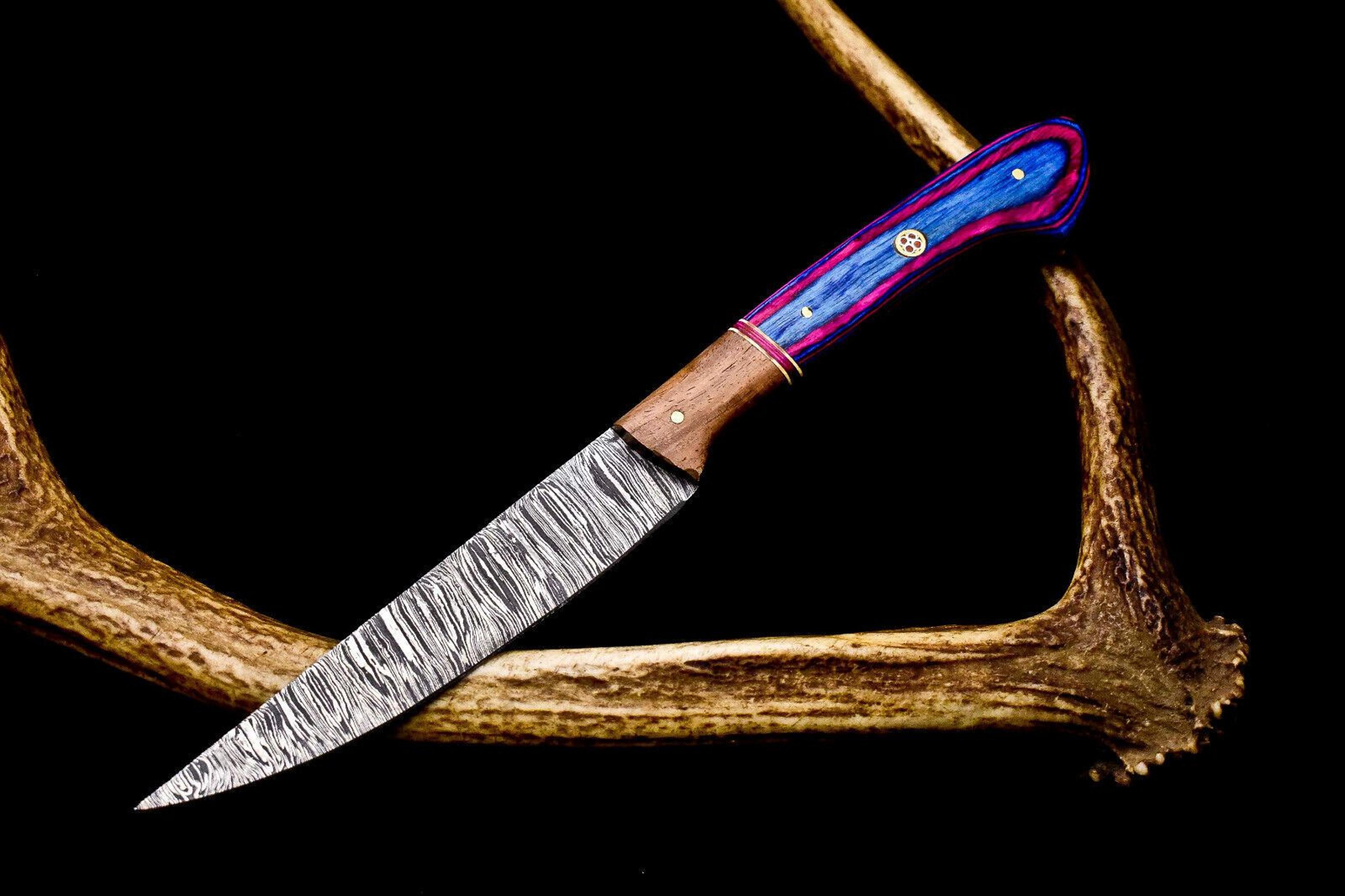 12" damascus steel kitchen knife – hand forged twist pattern, perfect gift for chefs