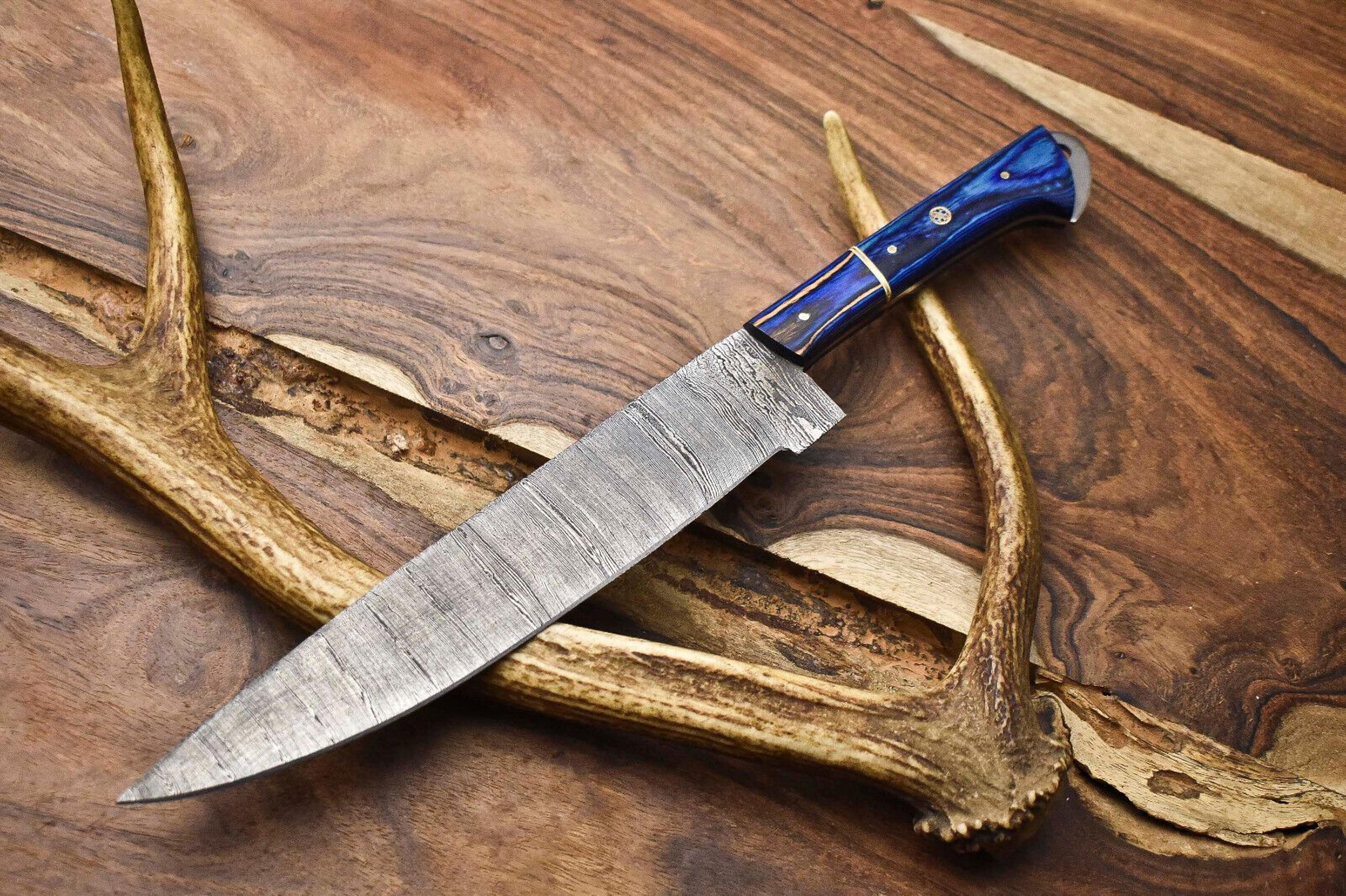 13.0" handmade damascus steel chef knife | full tang kitchen knife | custom forged 384 layer blade
