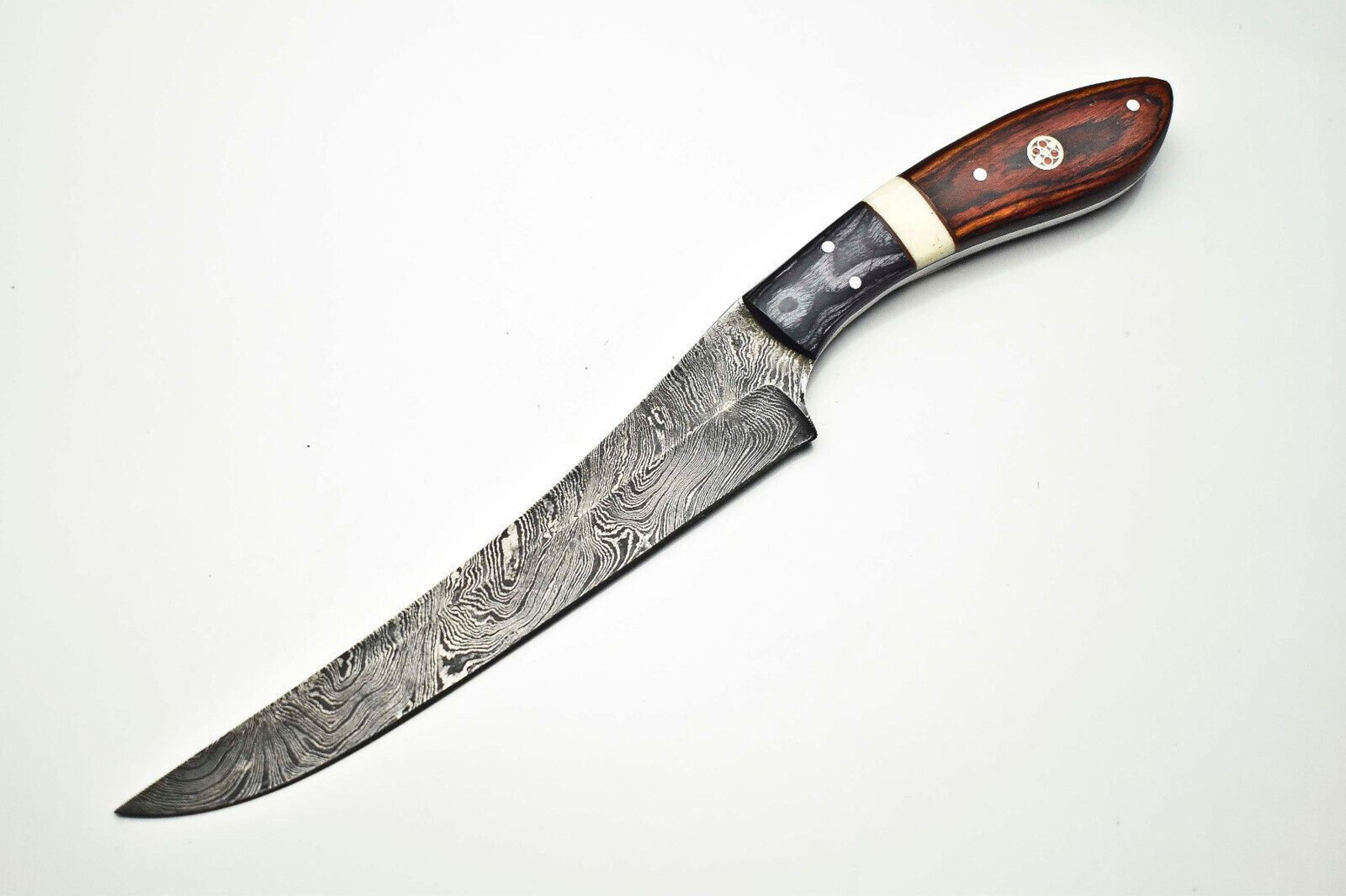 artisan forged damascus steel chef knife | handmade 12" kitchen cutlery gift