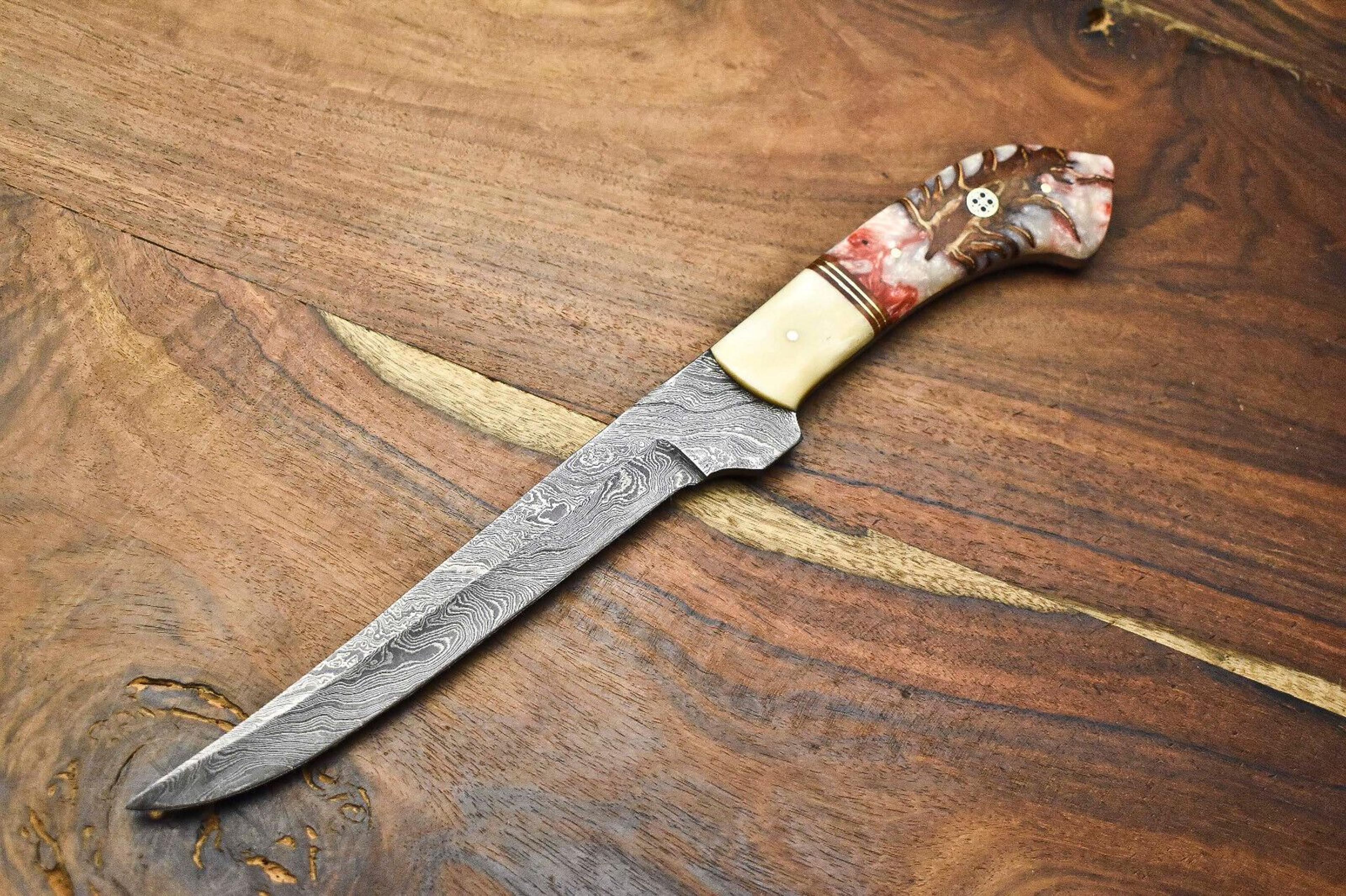 12" custom damascus steel cooking knife | handmade professional chef blade