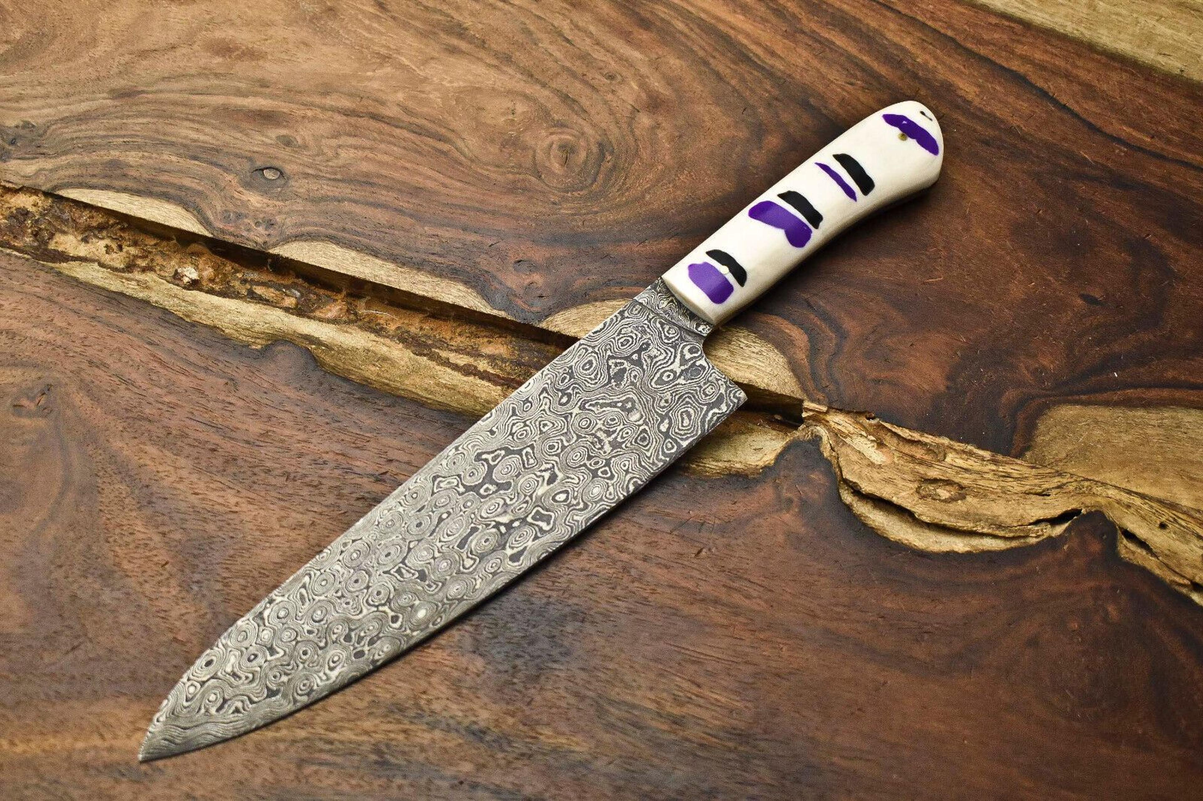 12 inch handmade damascus chef knife | premium full tang forged kitchen knife