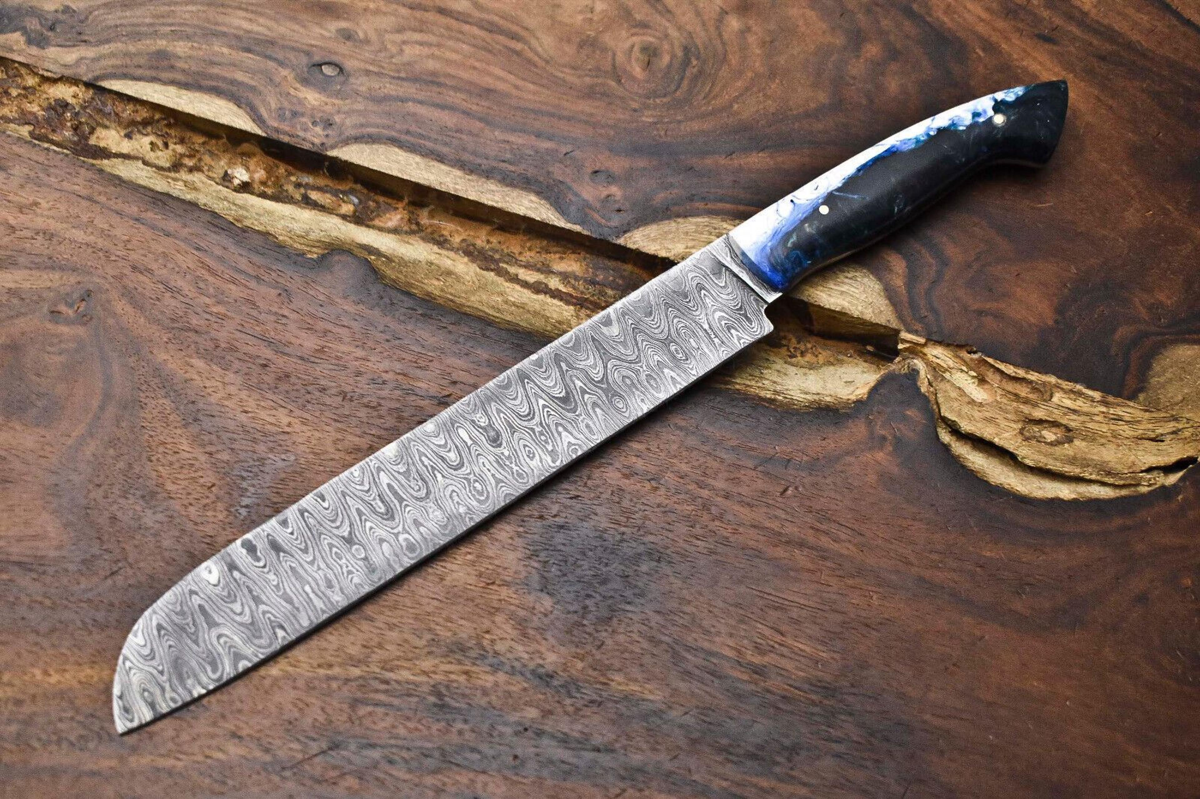 custom 11" damascus steel kitchen knife | hand-forged full tang chef knife