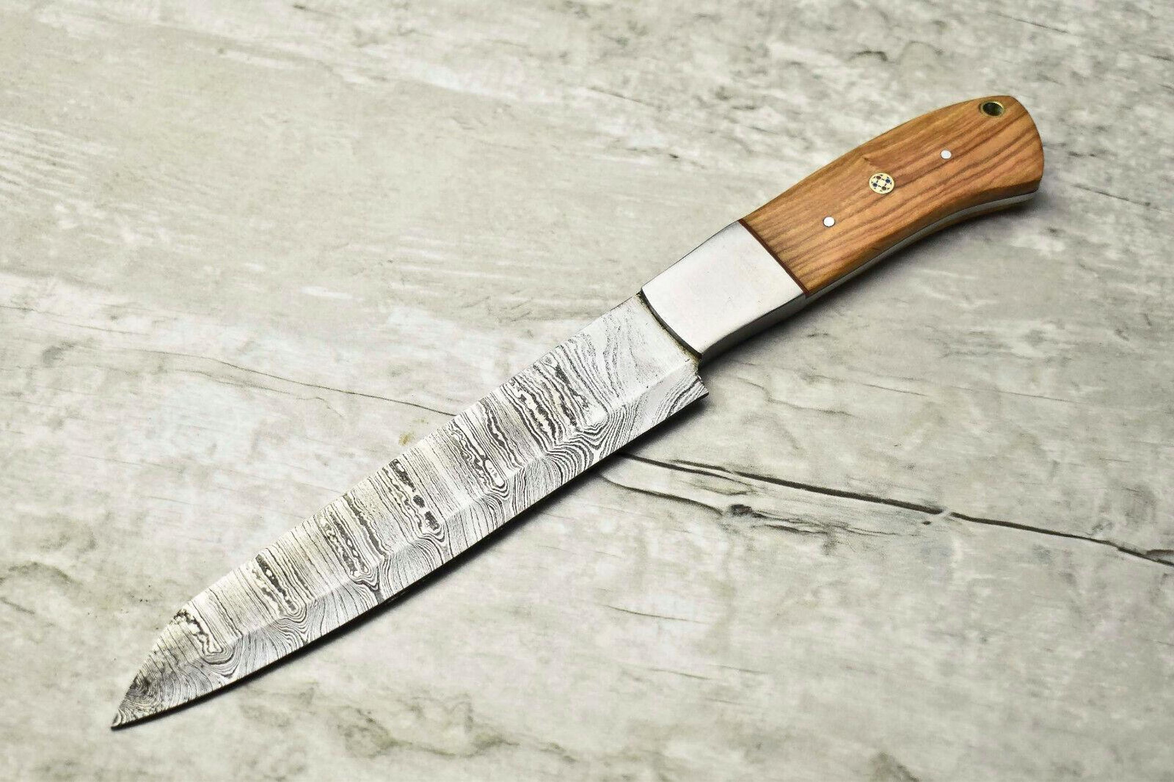 10" damascus steel kitchen chef knife | full tang handmade cooking knife