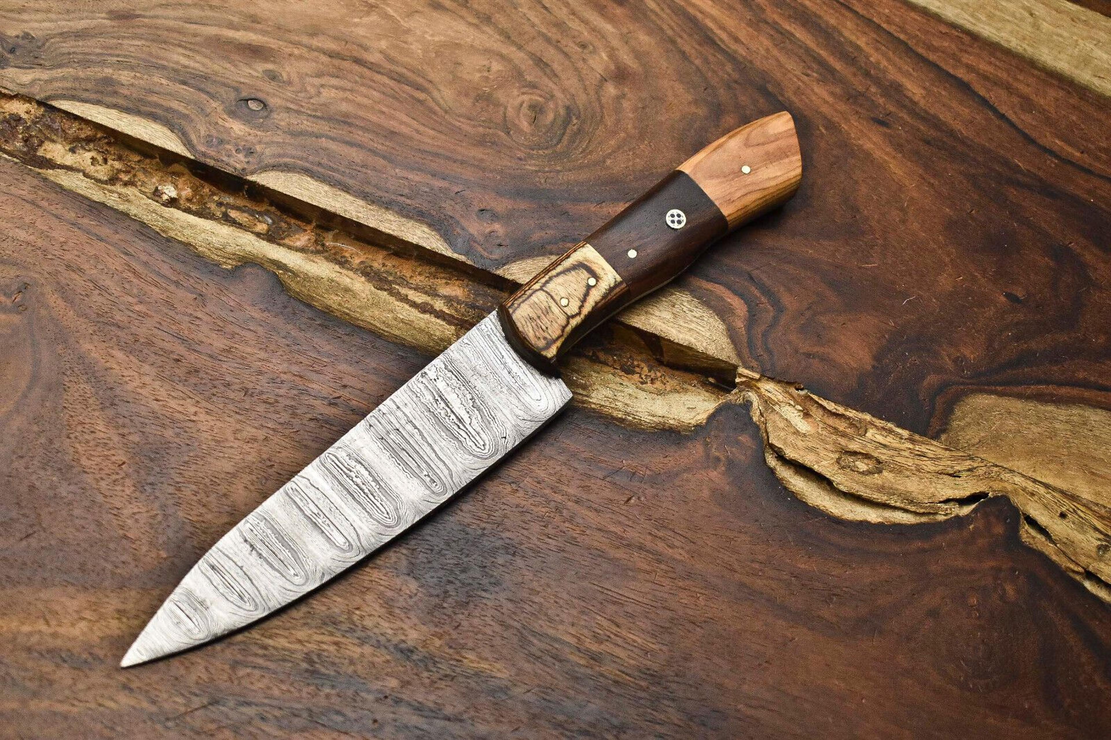 10" handmade damascus steel chef knife | full tang kitchen cooking blade