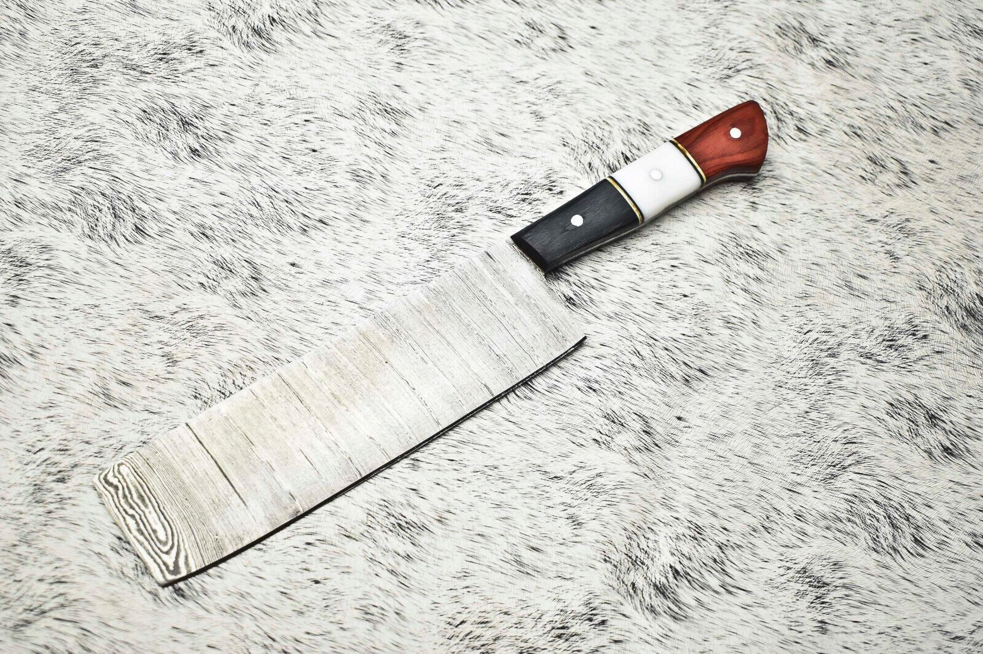 custom 11" damascus steel chef knife | handmade full tang kitchen knife