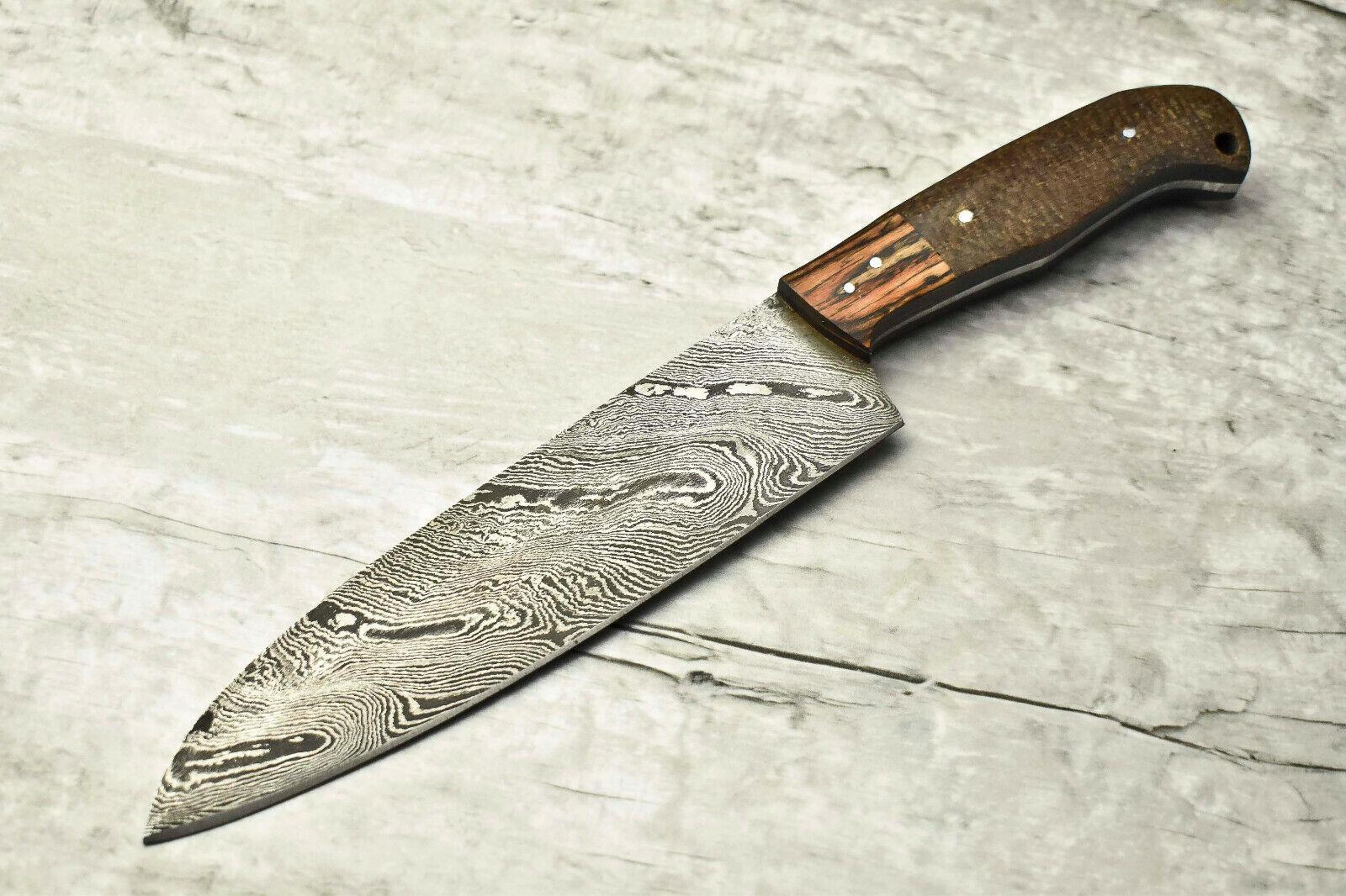 handmade damascus steel blade chef knife | professional full tang knife