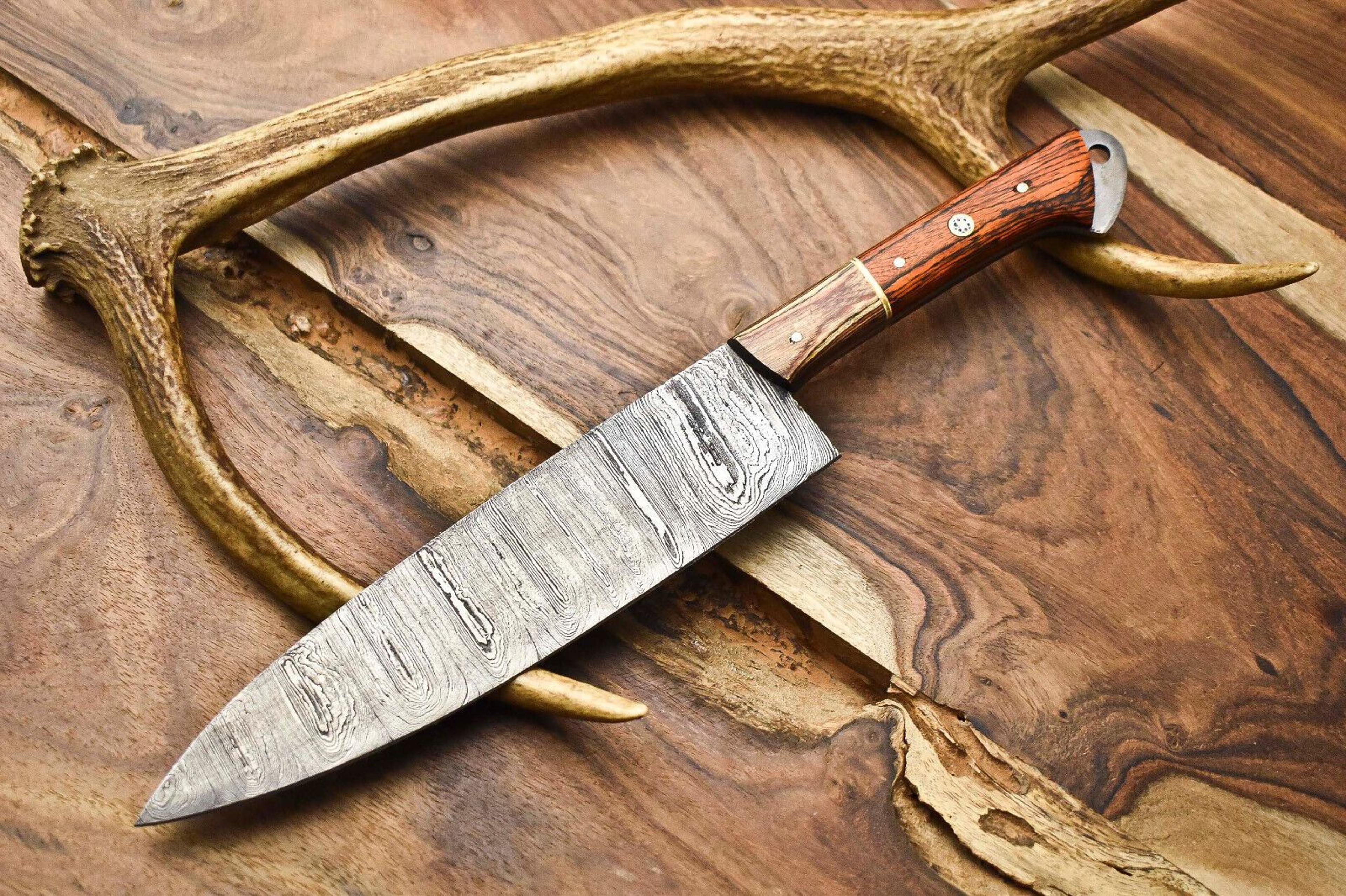 hand forged damascus steel kitchen chef knife | 12" full tang precision blade