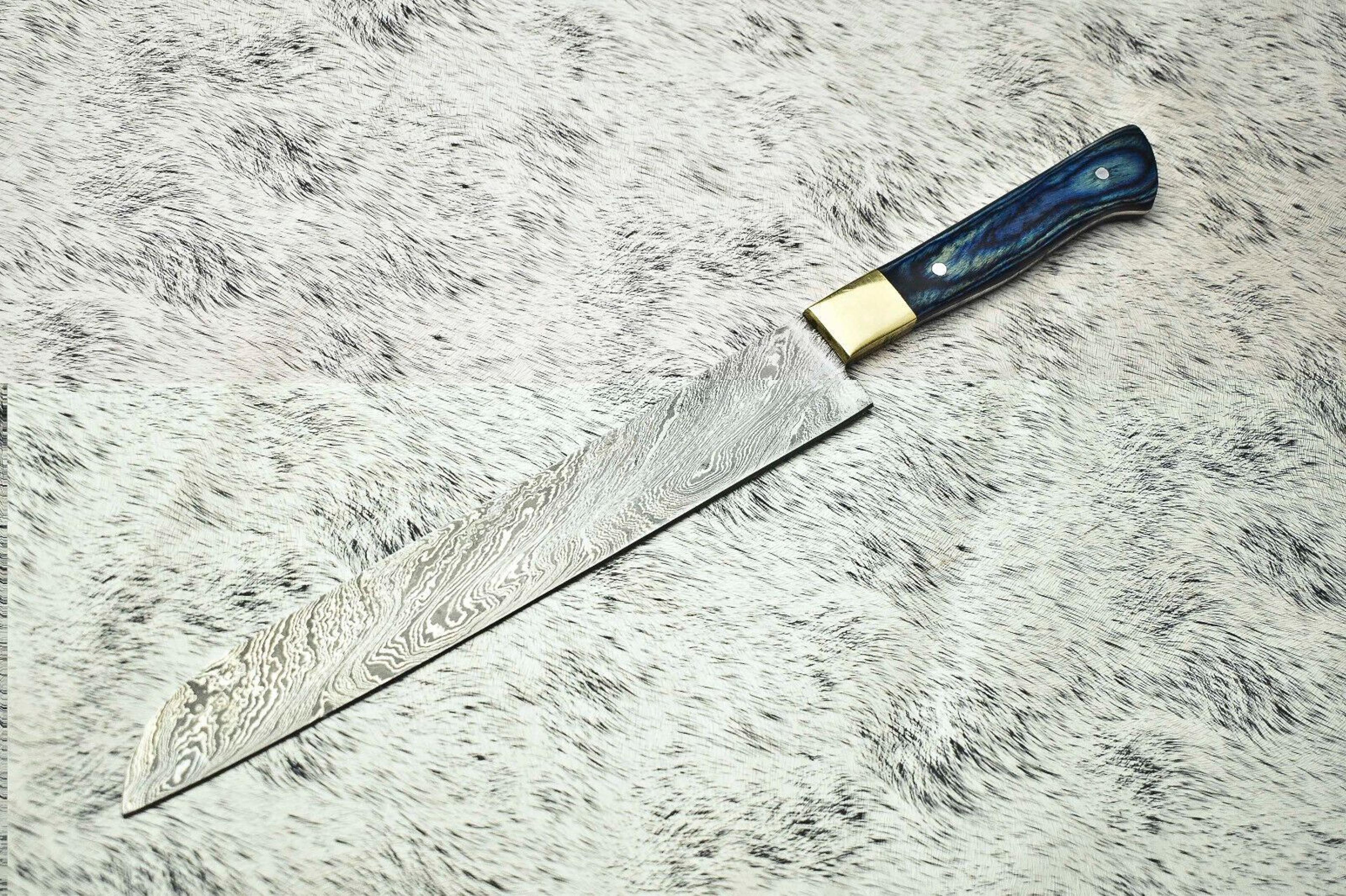 premium hand forged j2 steel chef knife | kitchen cutting knife with leather sheath