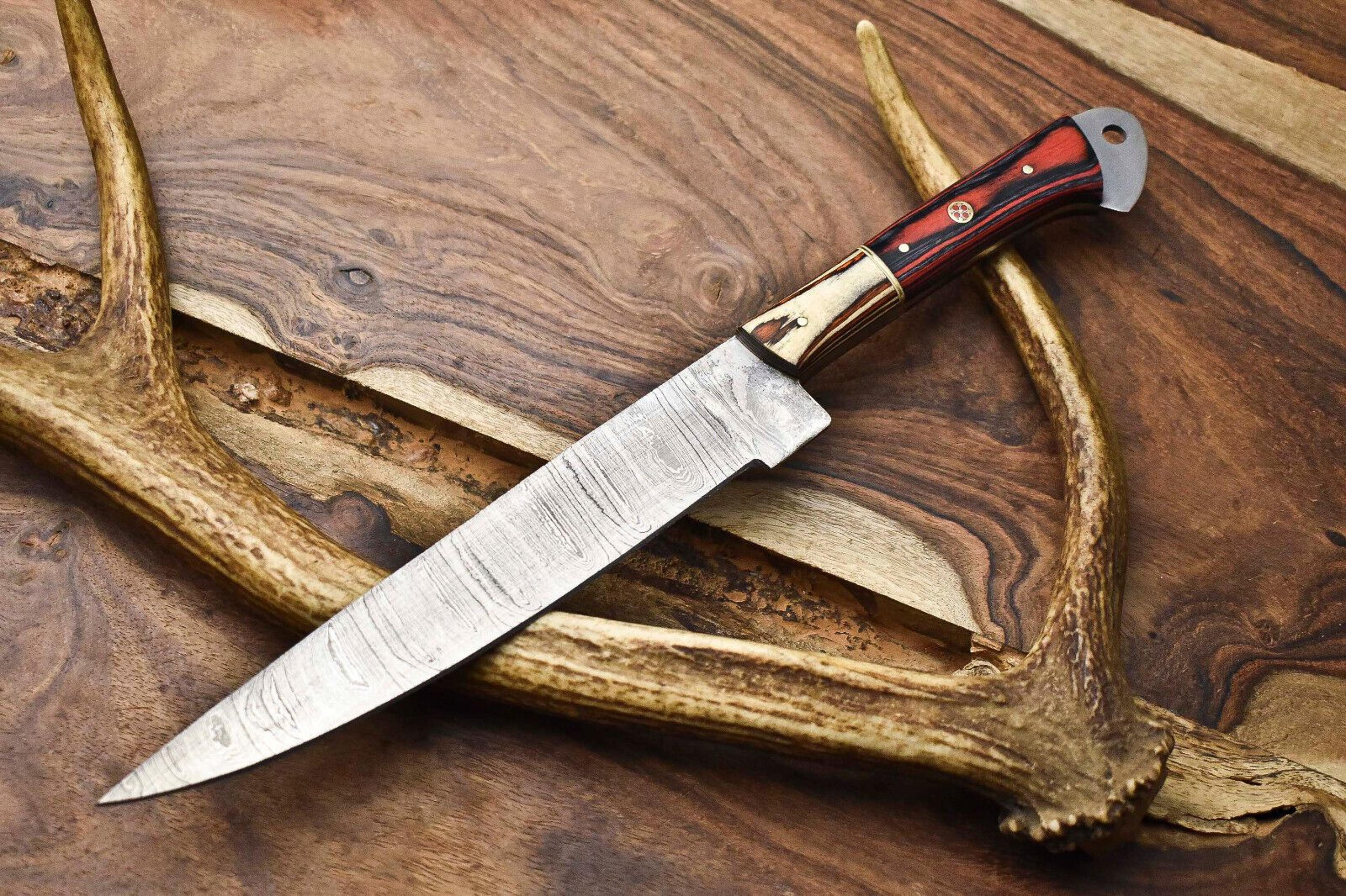 handmade damascus kitchen knife | 12 inch full tang chef knife